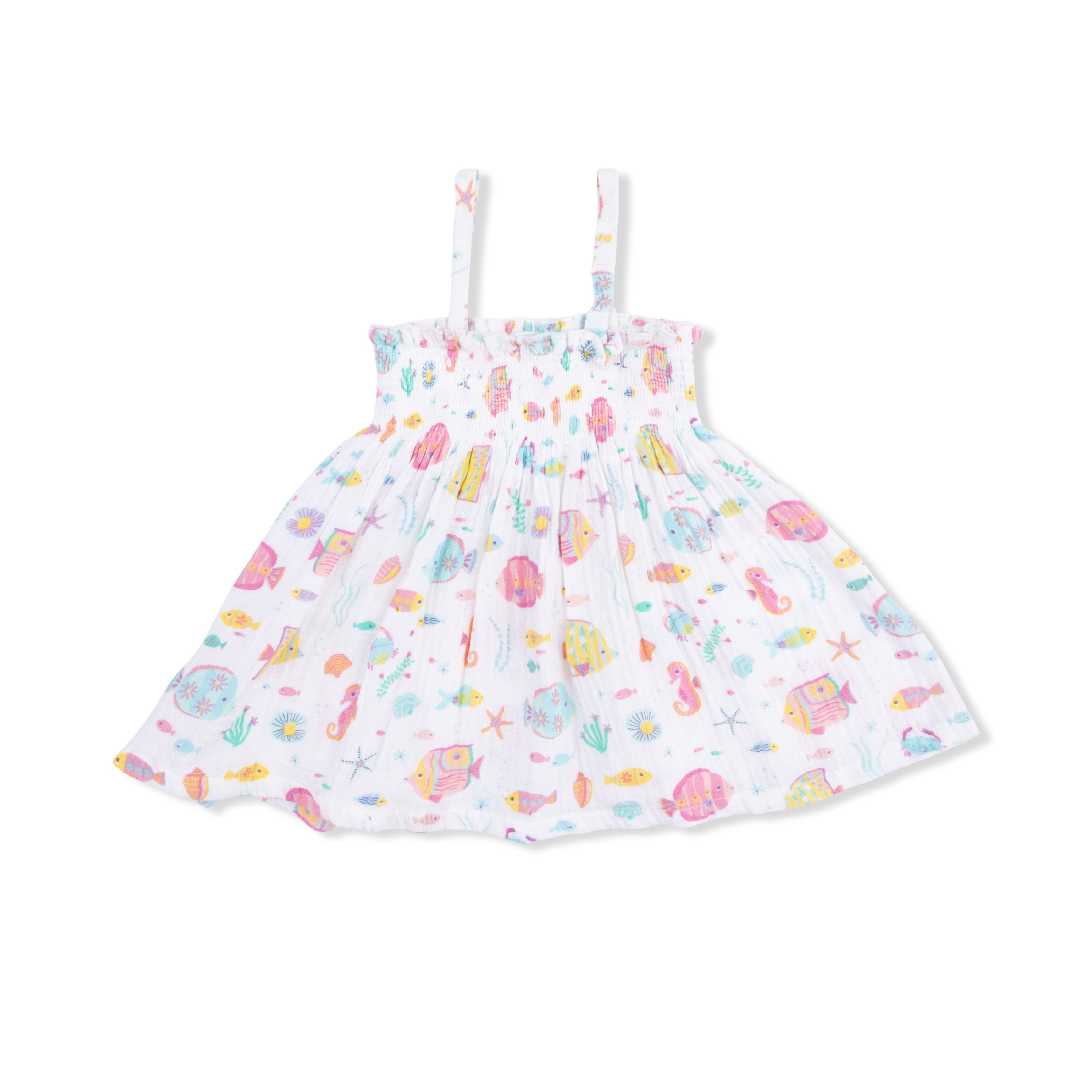 Sunny Coral Reef Fish - Smocked Top With Bike Short