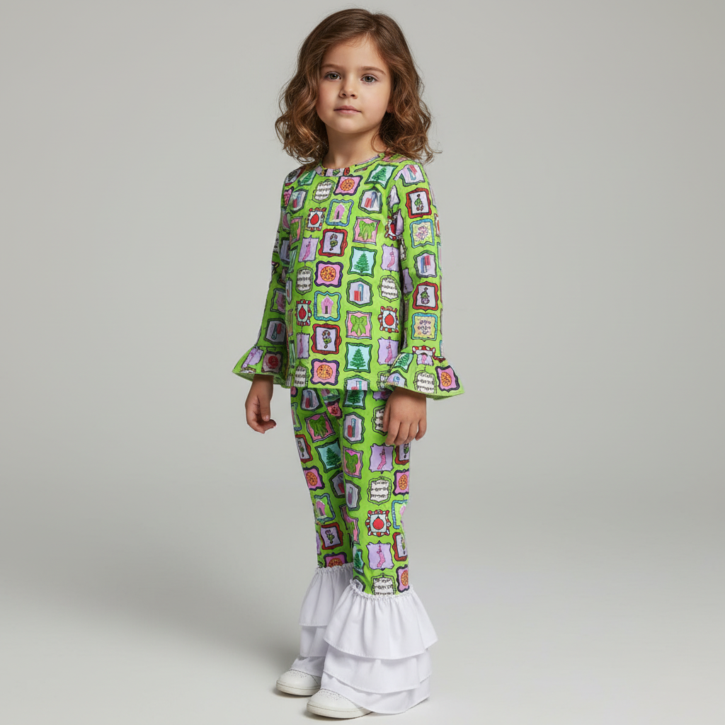 Christmas Classic Two Piece Ruffle Set