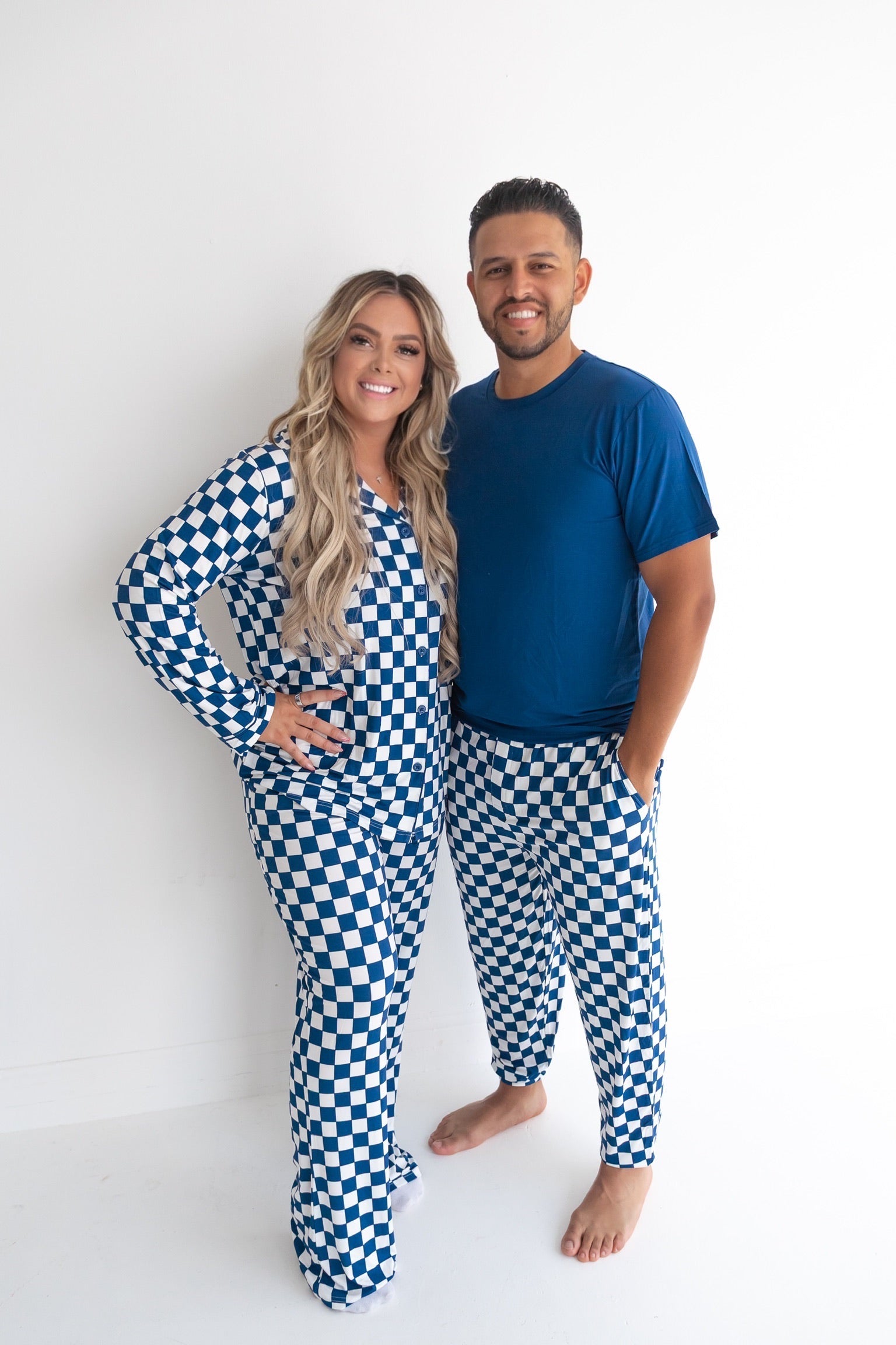 Navy Checkers Men's Dream Jogger Set