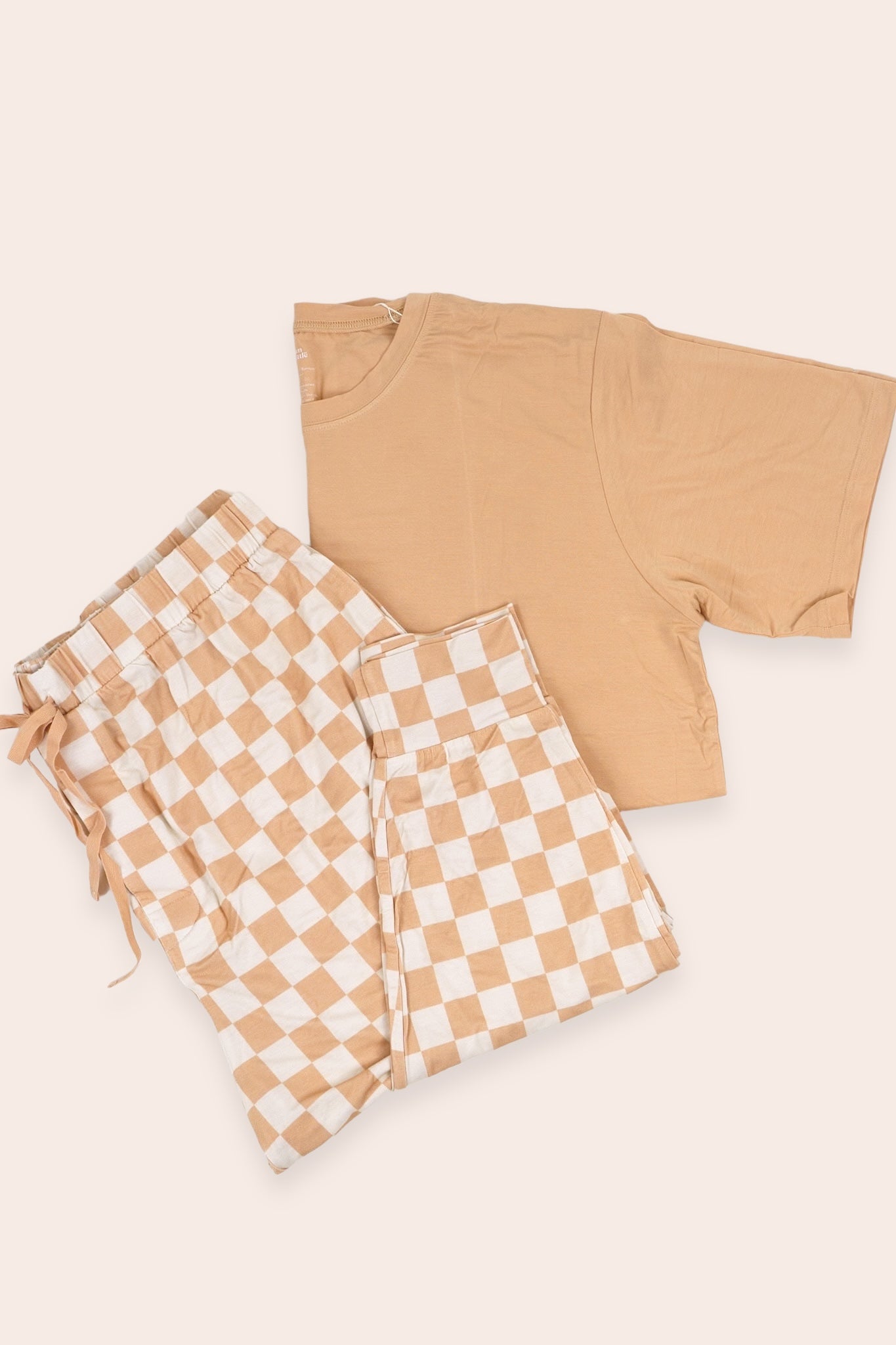 Sandy Checkers Short Sleeve Men's Dream Jogger Set