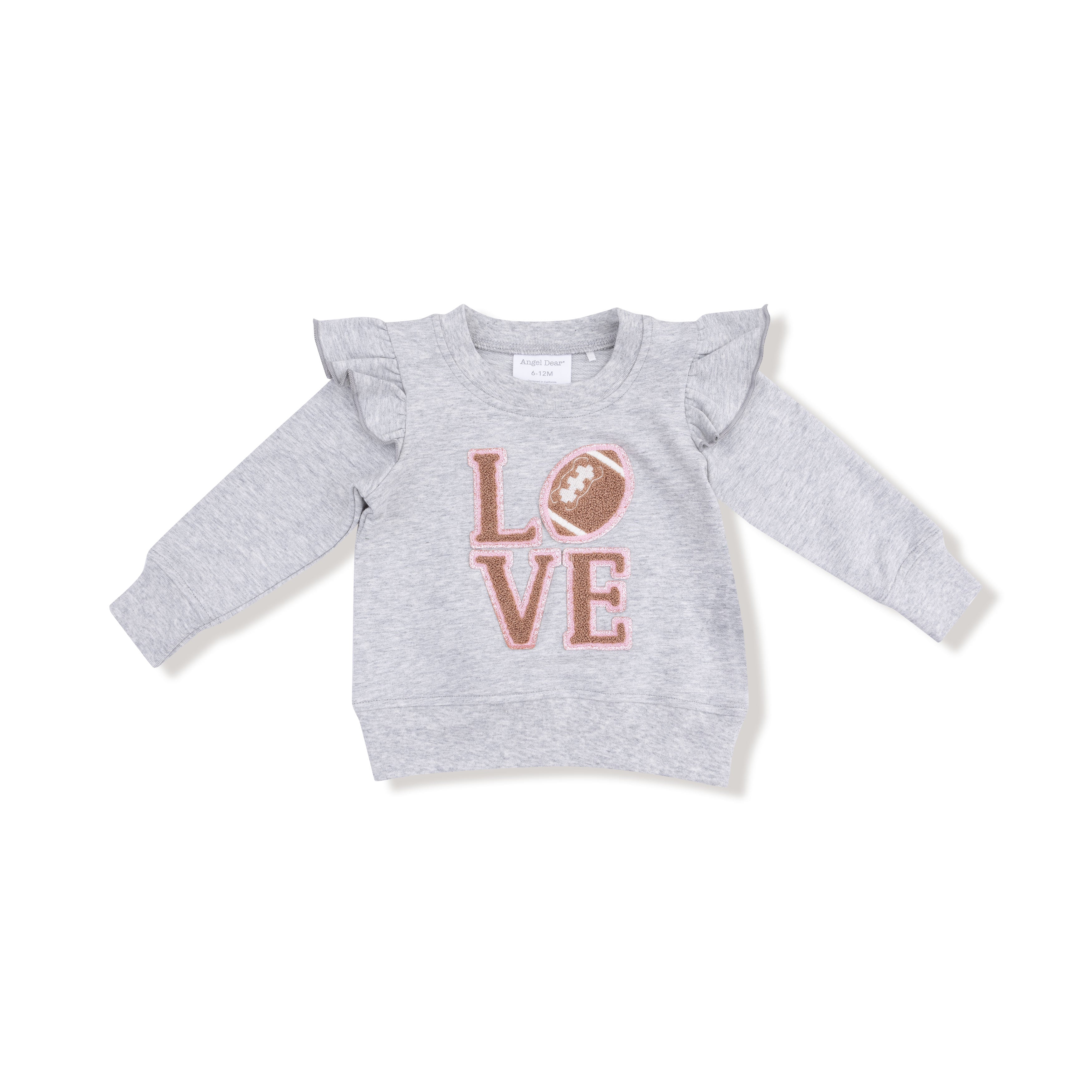 Ruffle Sweatshirt With Love Patch