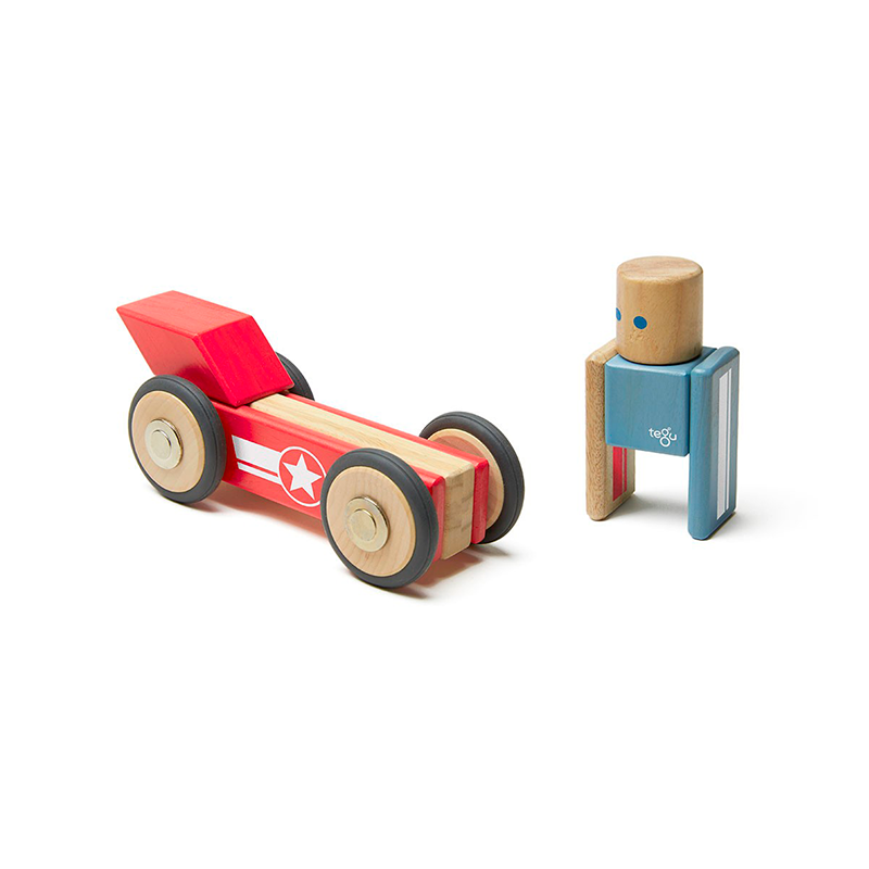 Daredevil <br>magnetic Wooden Blocks <br>stunt Team, 12 Pieces
