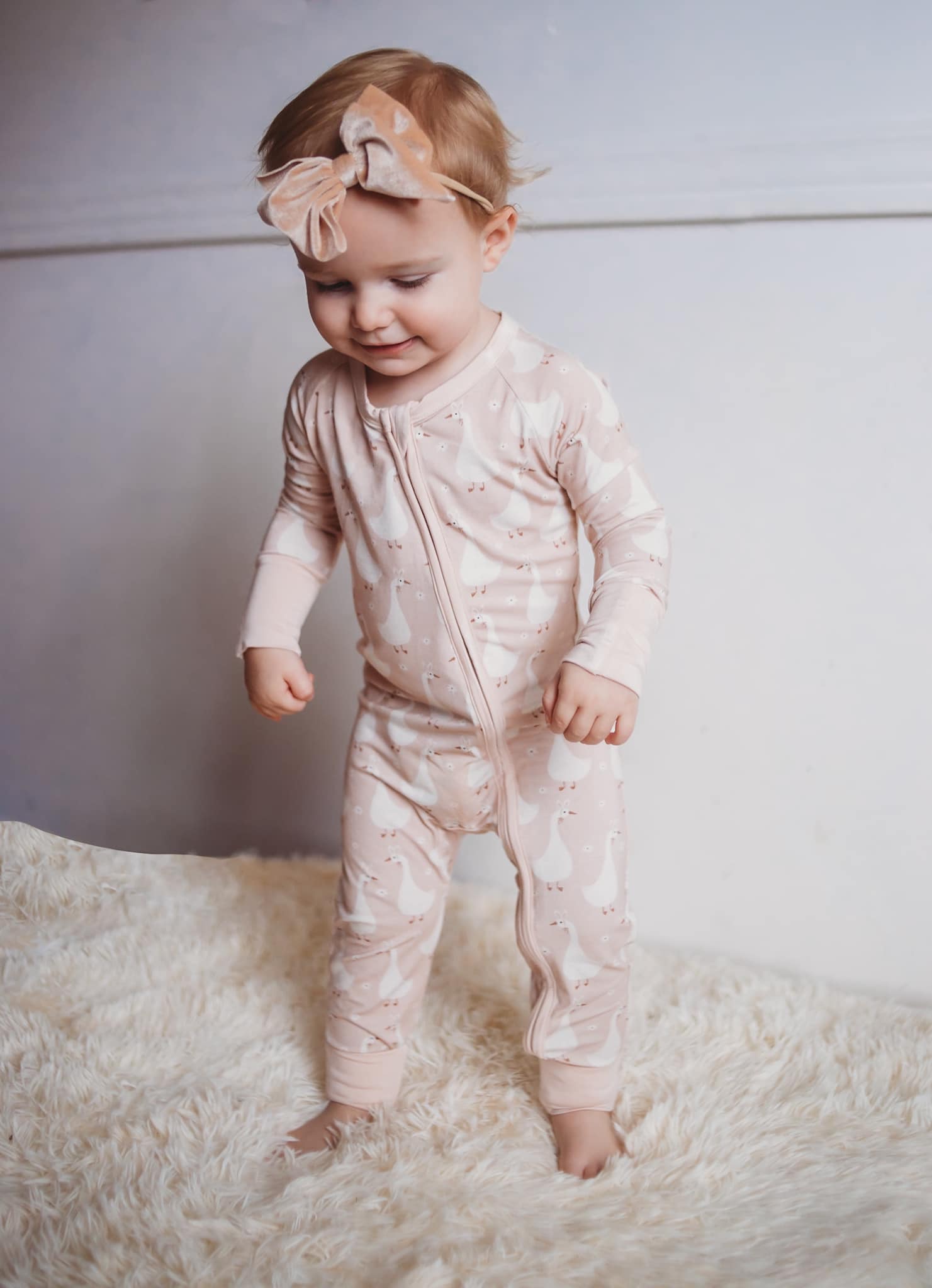 Silly Goose On The Loose Bamboo Zippy Romper