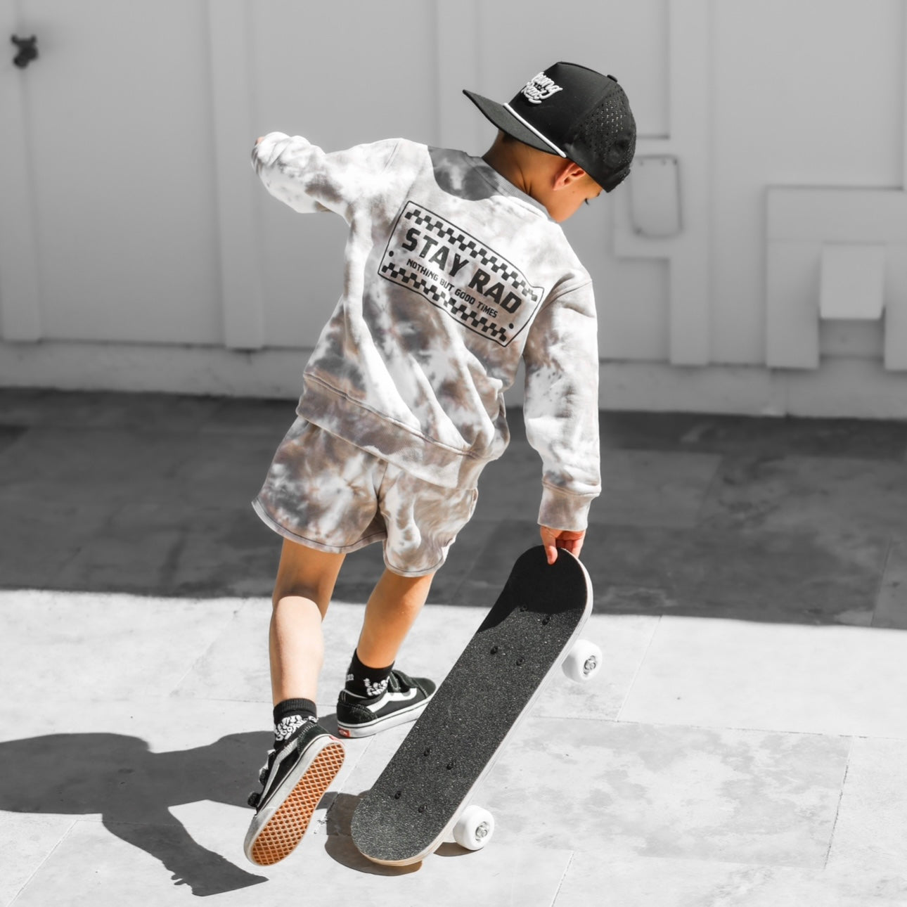 Stay Rad Tie-dye Crewneck // Taupe