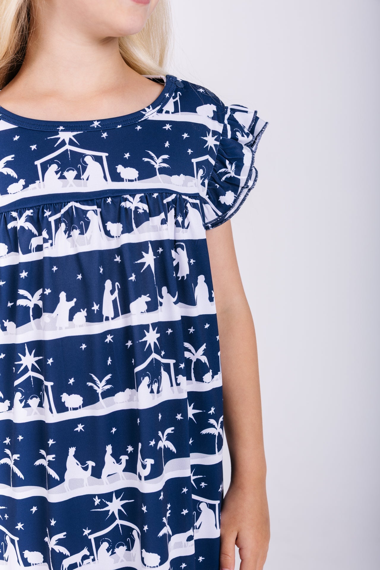 Starry Night Pj Girls Nightgown Polyester