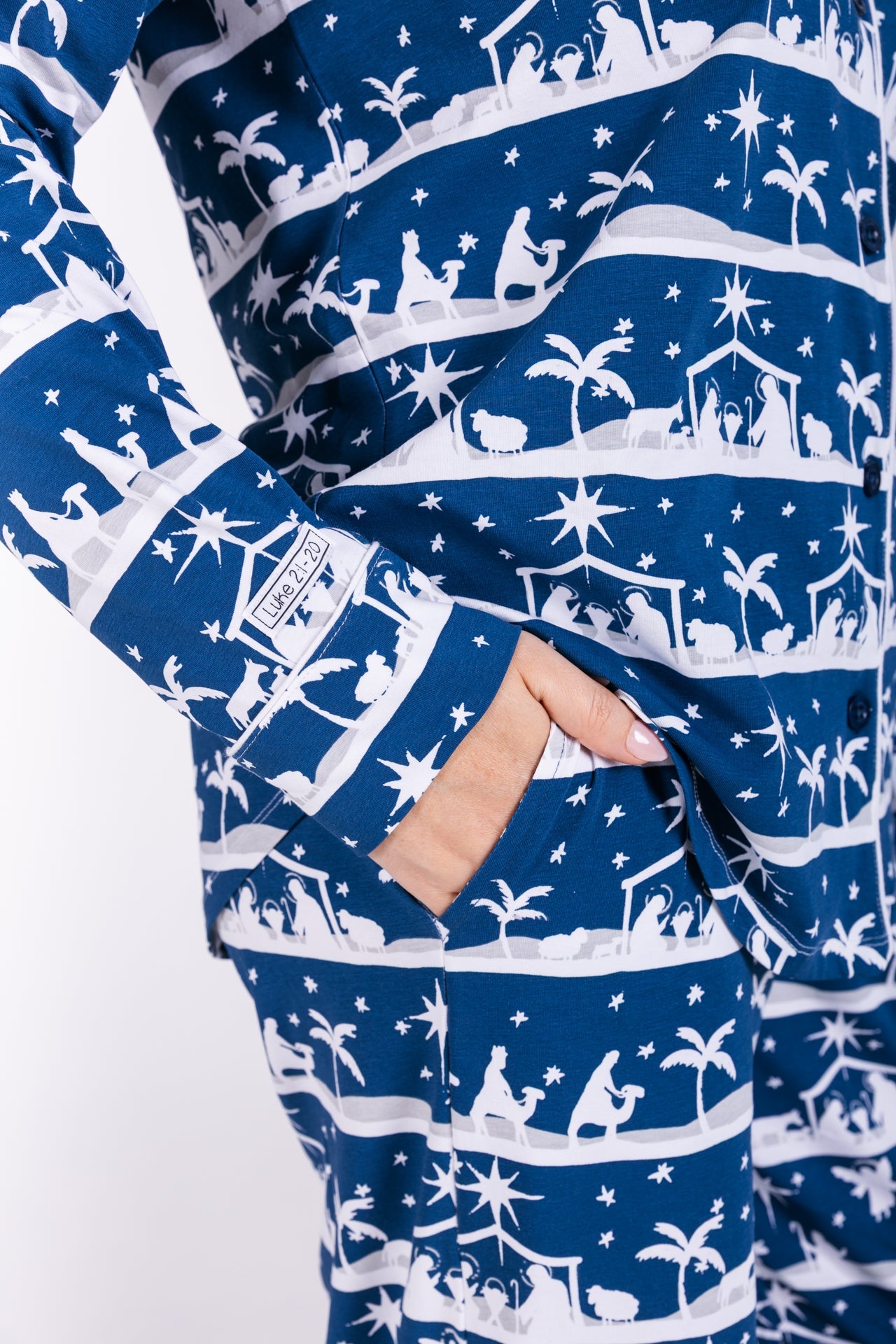 Starry Night Womens Notch Collar Pj Set Cotton