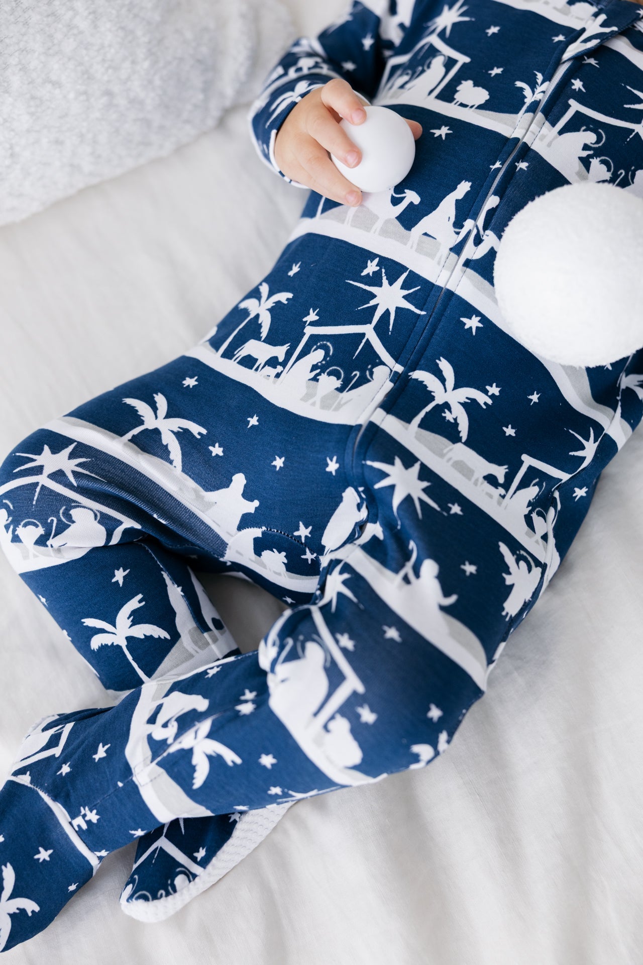 Starry Night Footed Onesie Cotton
