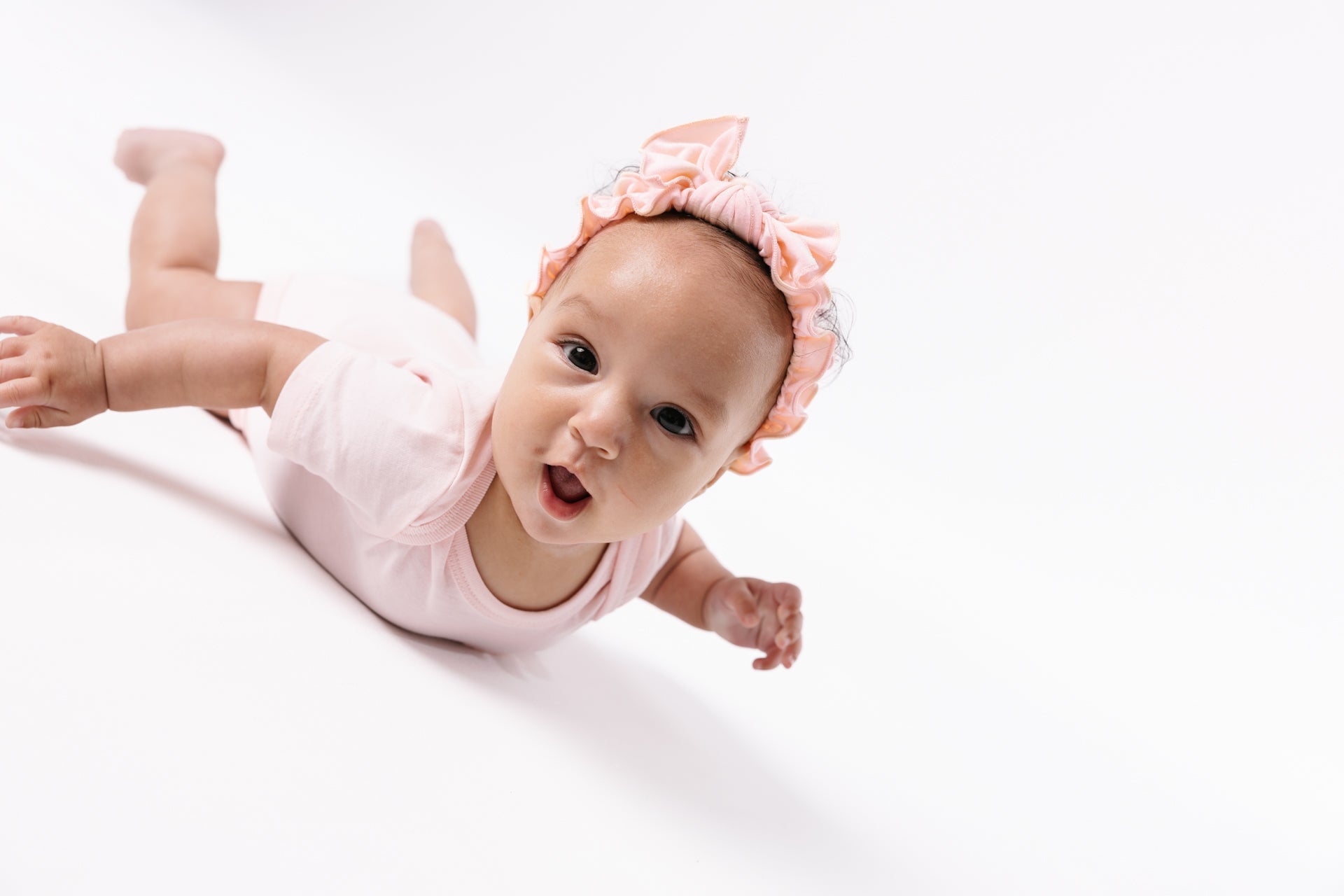 Pink Prayer Pocket Short Sleeve Bodysuit Cotton