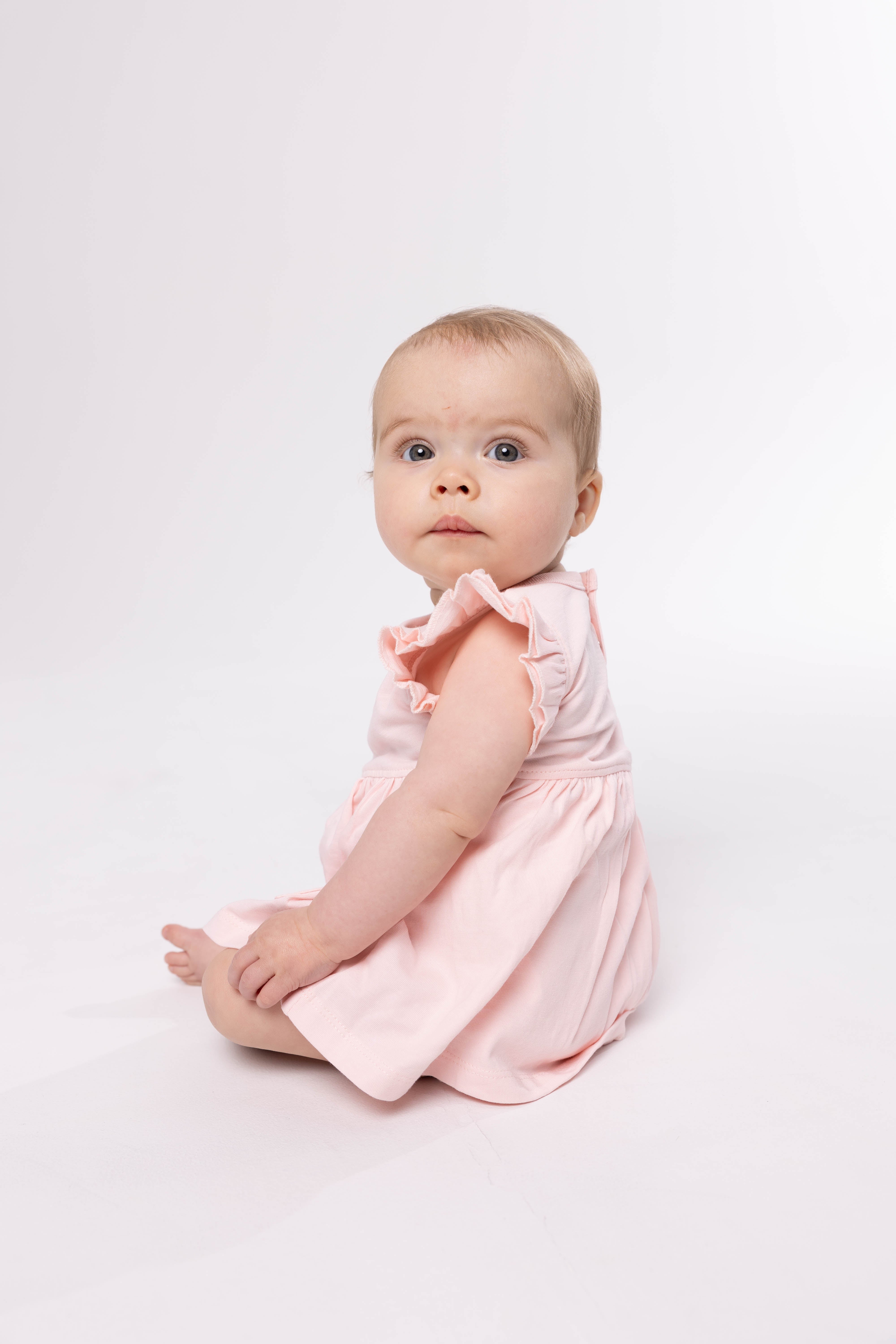 Pink Prayer Pocket Short Sleeve Twirl Dress Bodysuit Cotton