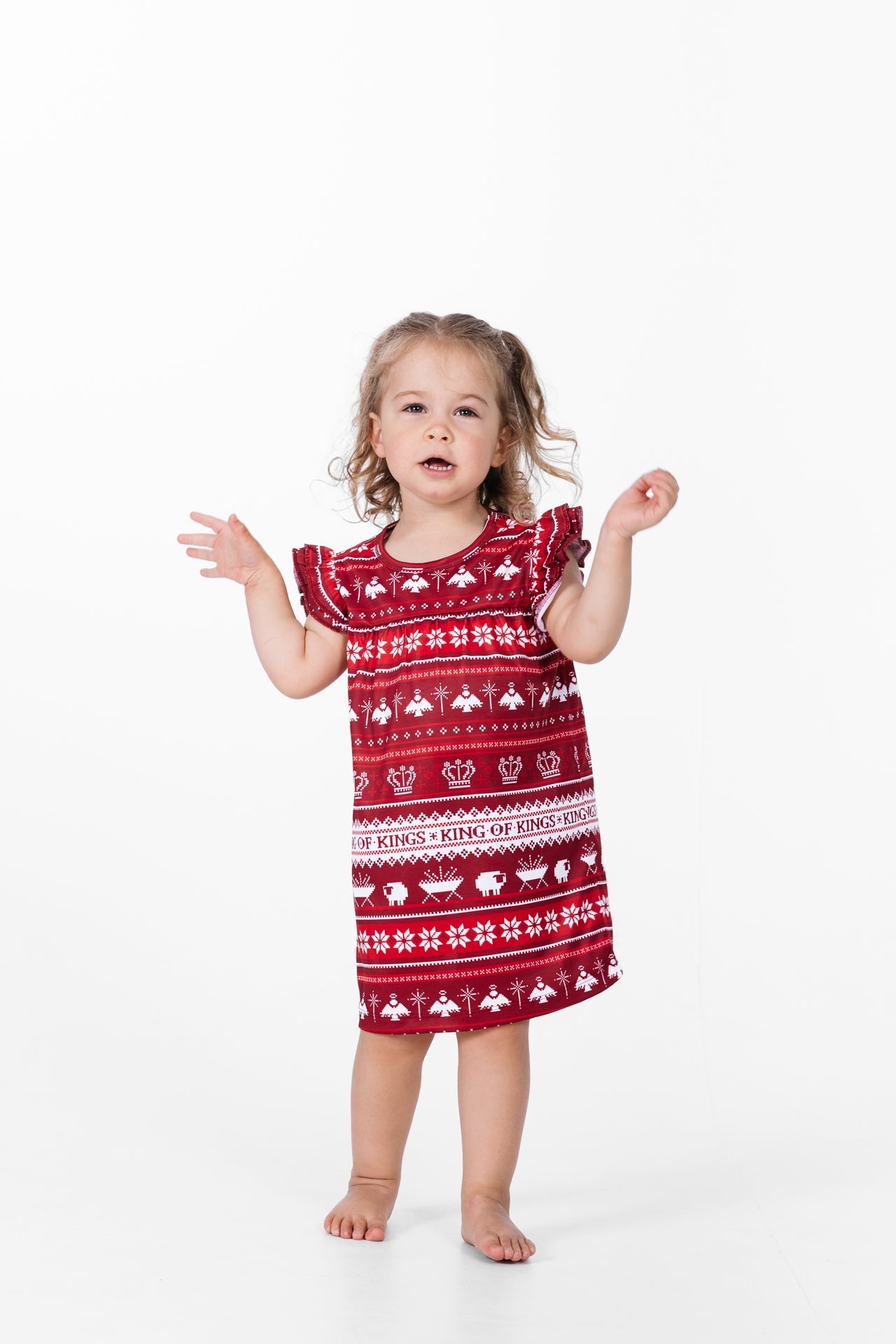 King Of Kings Ruby Red Pj Girls Nightgown Polyester