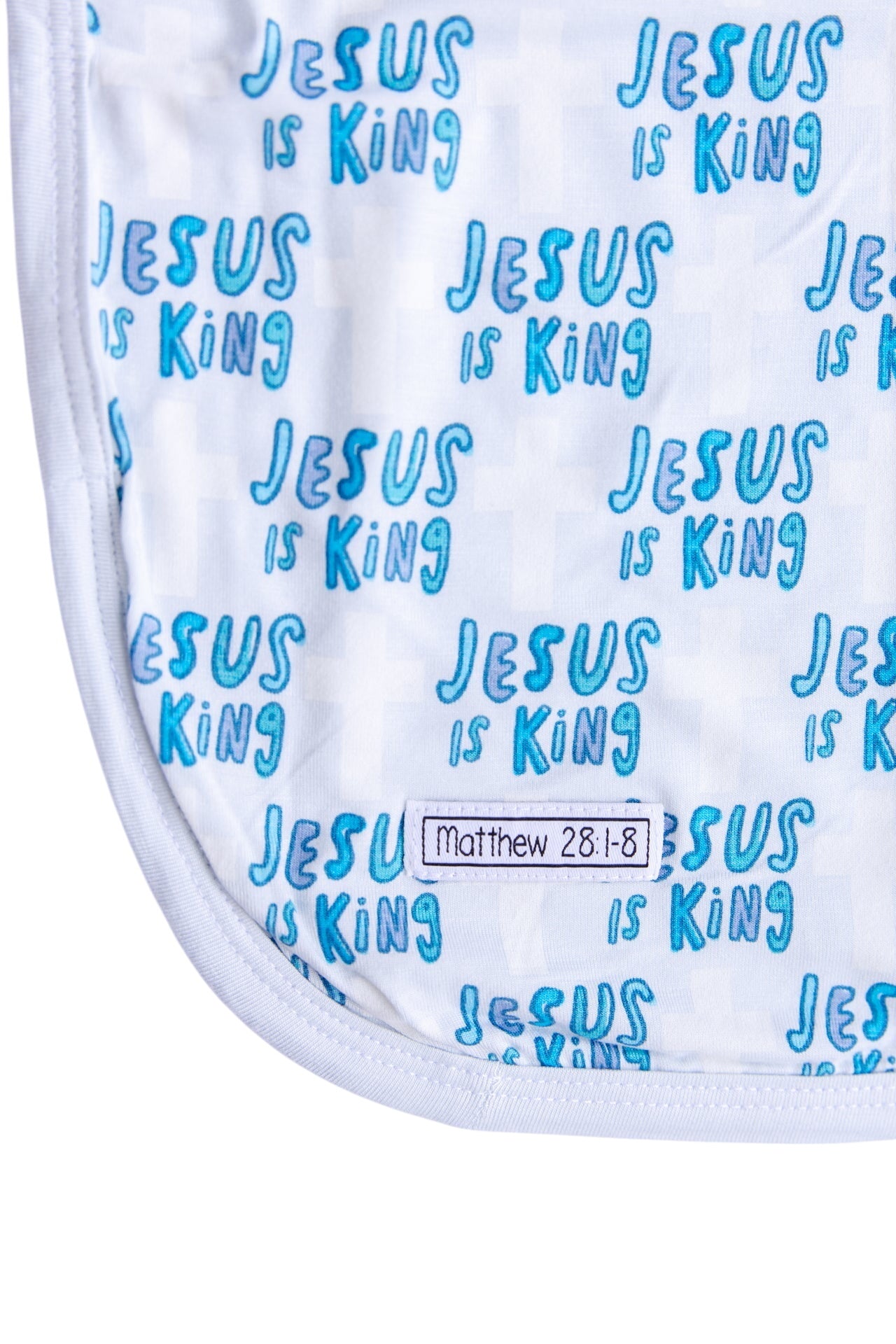 Jesus Is King Blue Swaddle Bamboo