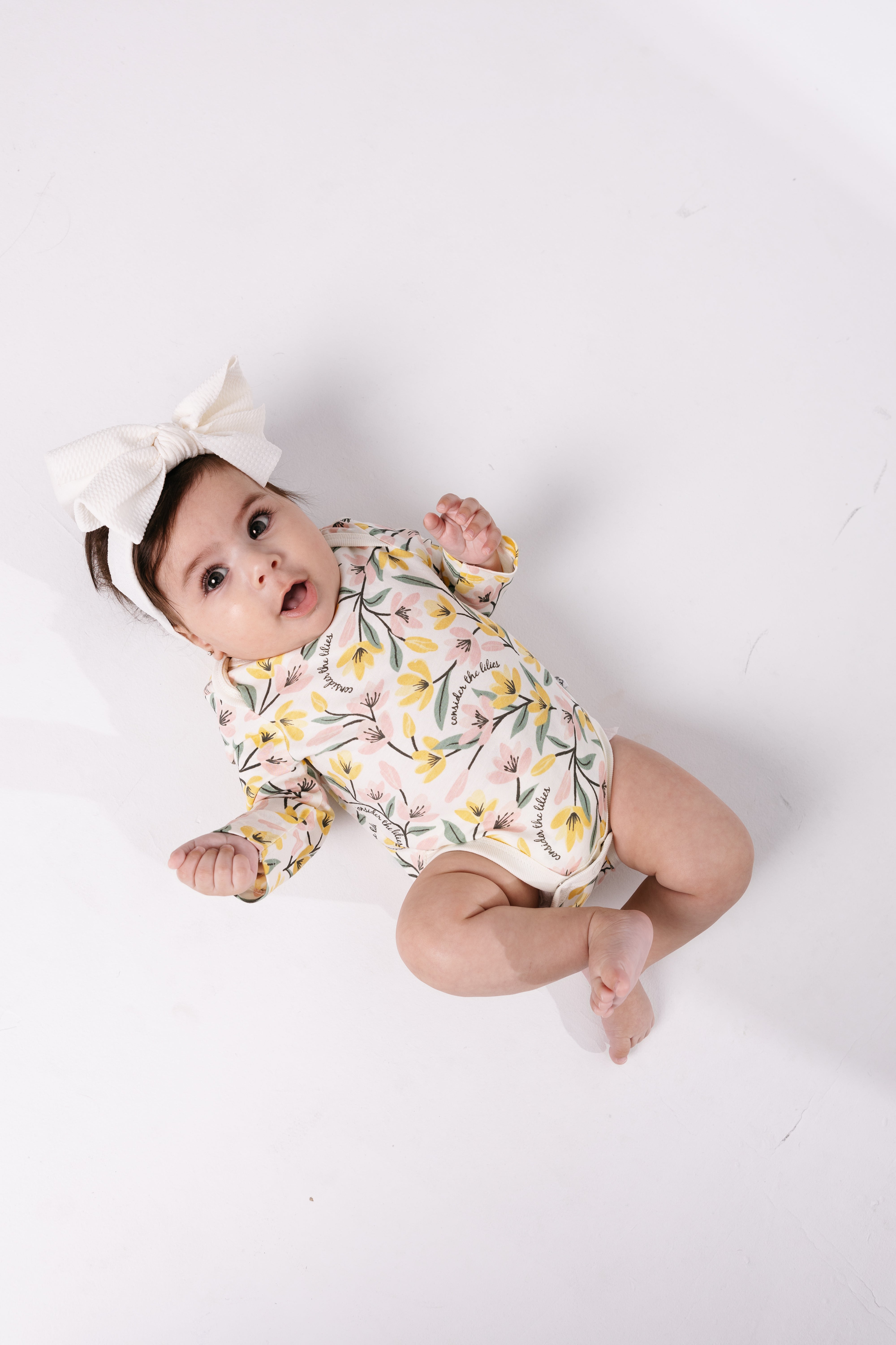 Consider The Lilies Long Sleeve Bodysuit Cotton