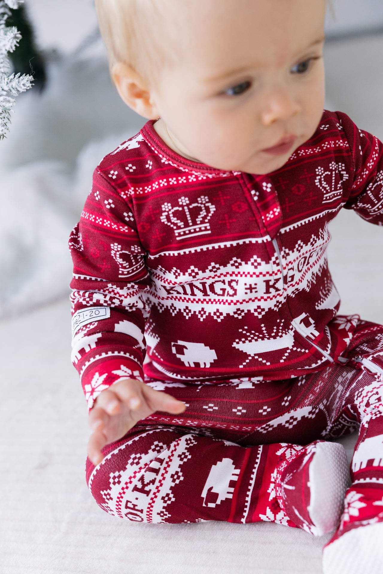 King Of Kings Ruby Red Footed Onesie Cotton