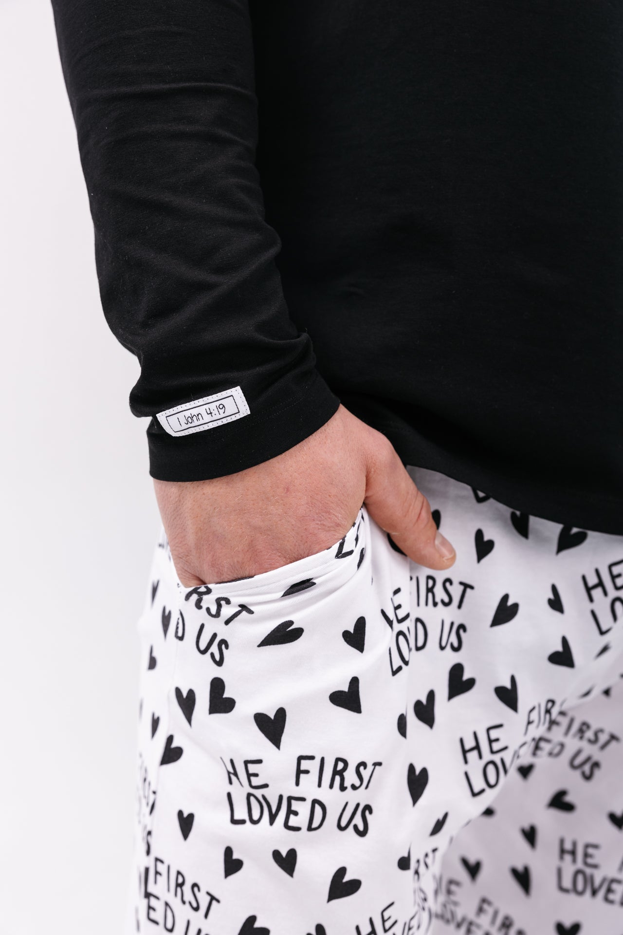 He First Loved Us Men's Pj Set Cotton