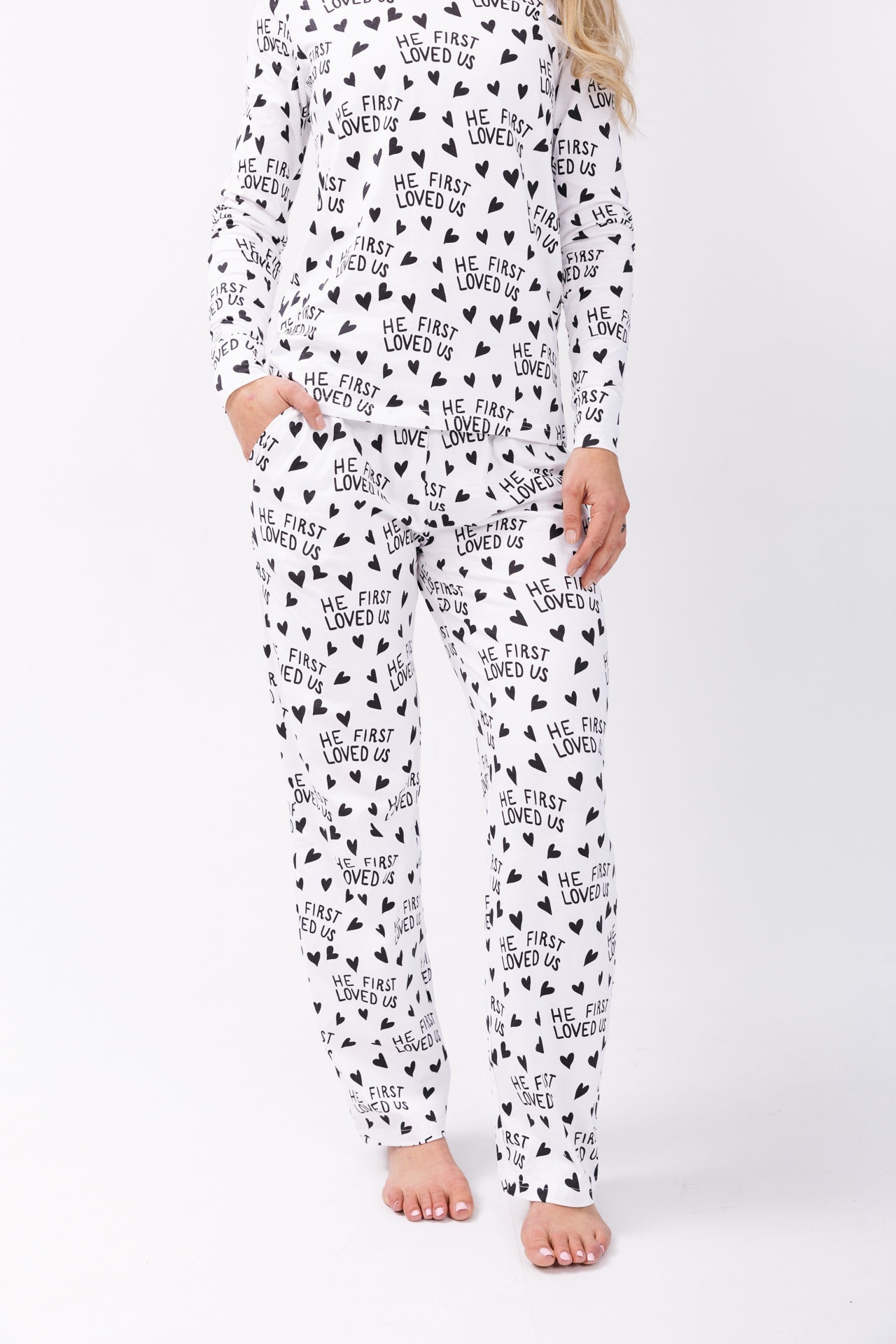 He First Loved Us Women's Pj Set Cotton