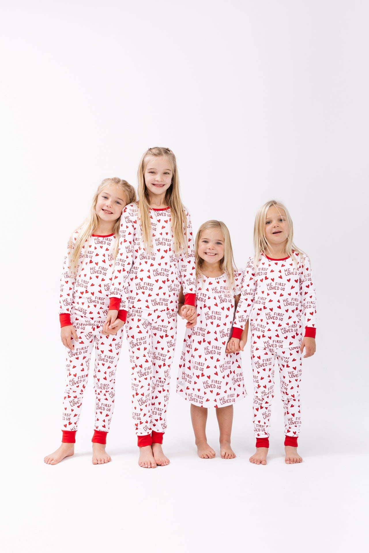 He First Loved Us Red Pj Long Sleeve Set Cotton