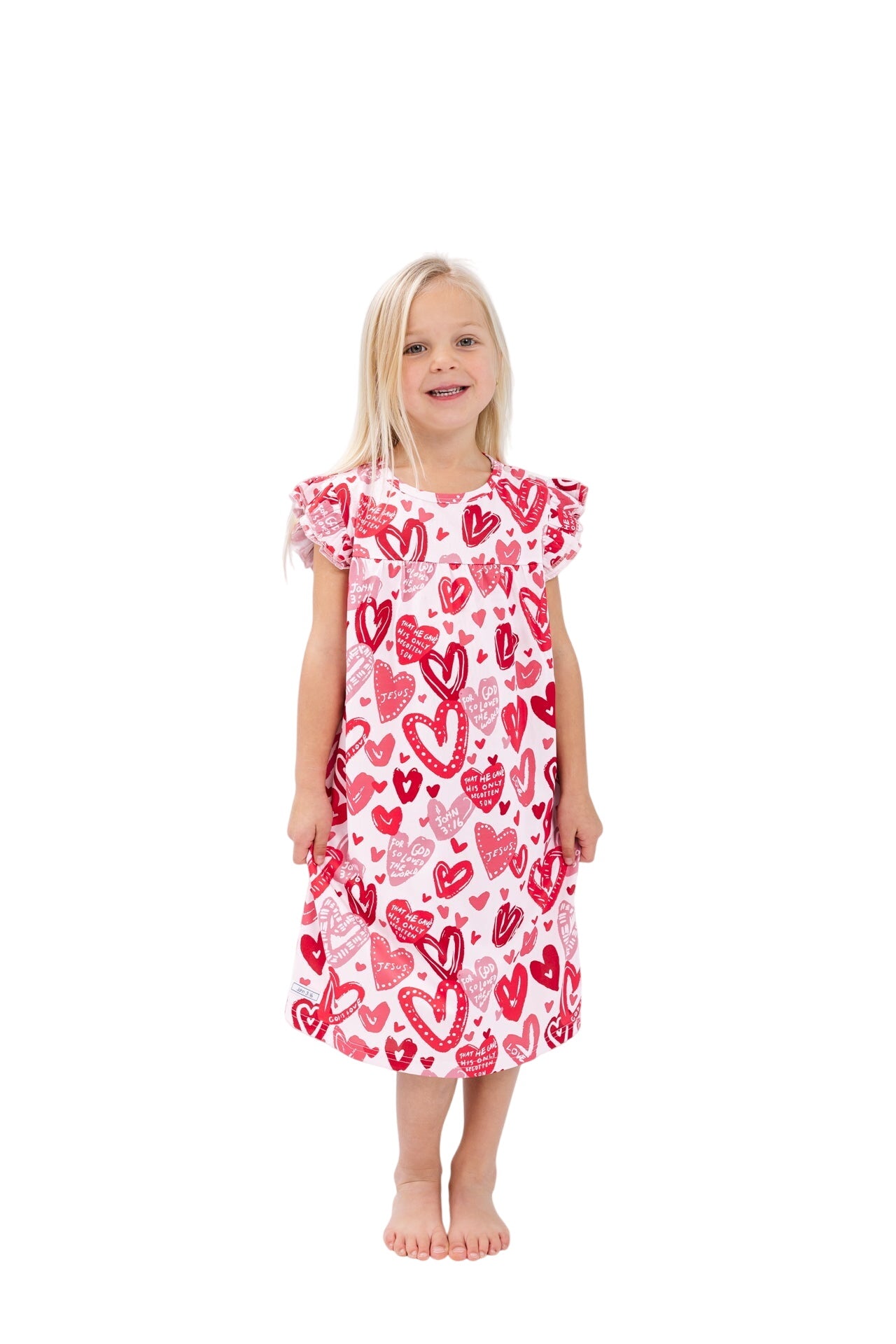 John 3:16 Pink Pj Girls Nightgown Polyester