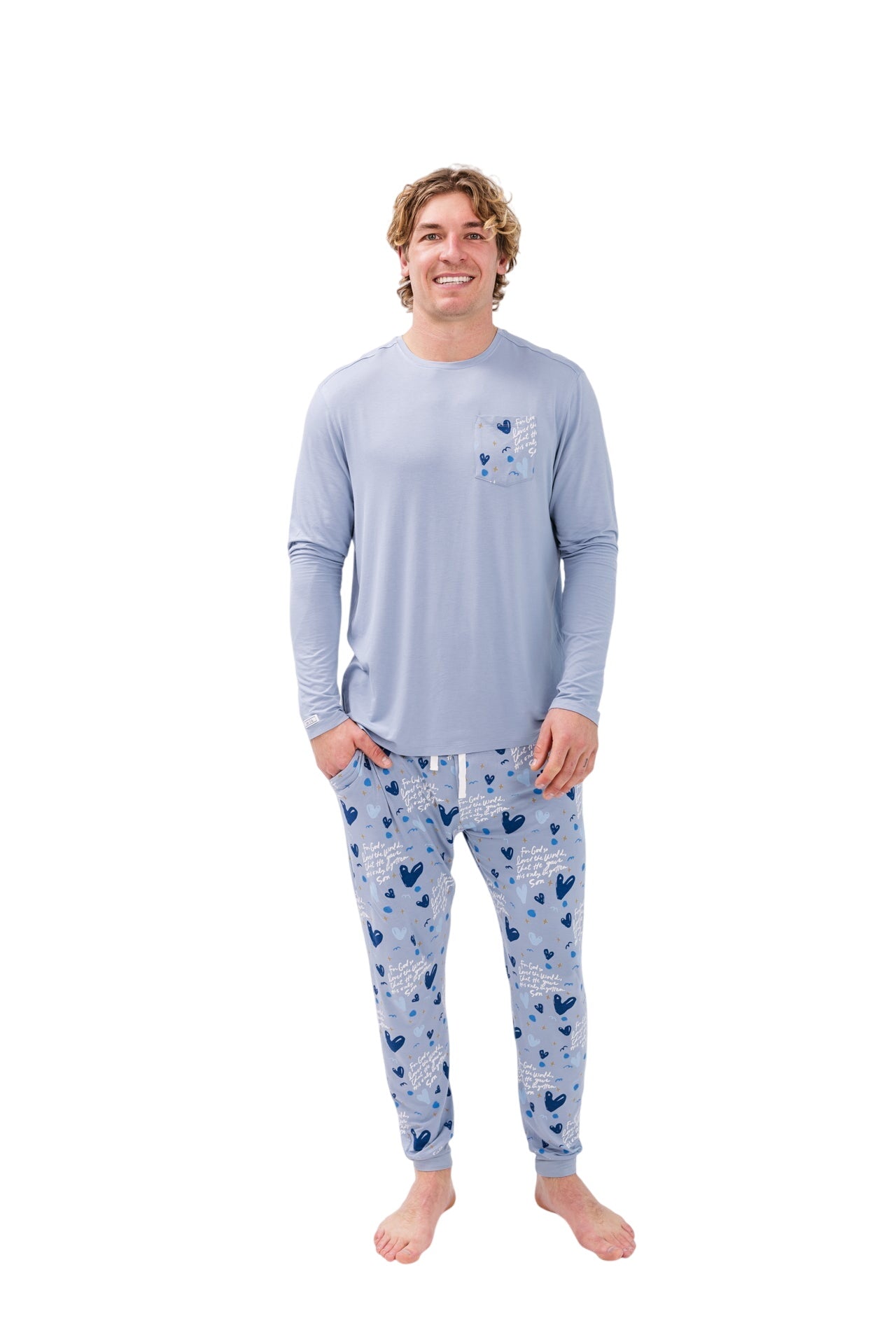 John 3:16 Blue Men's Pj Set Bamboo