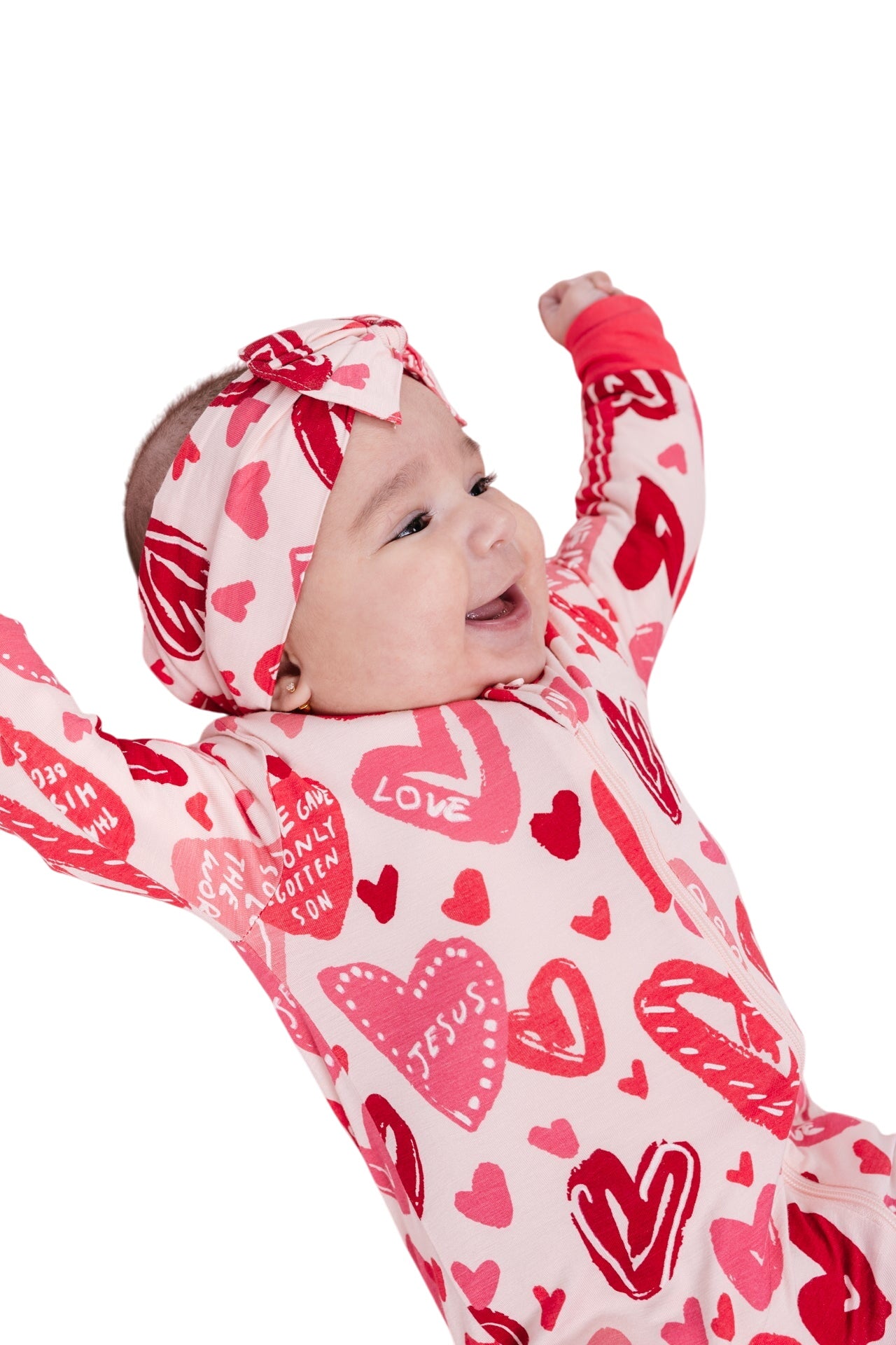 John 3:16 Pink Pj Footed Onesie Bamboo