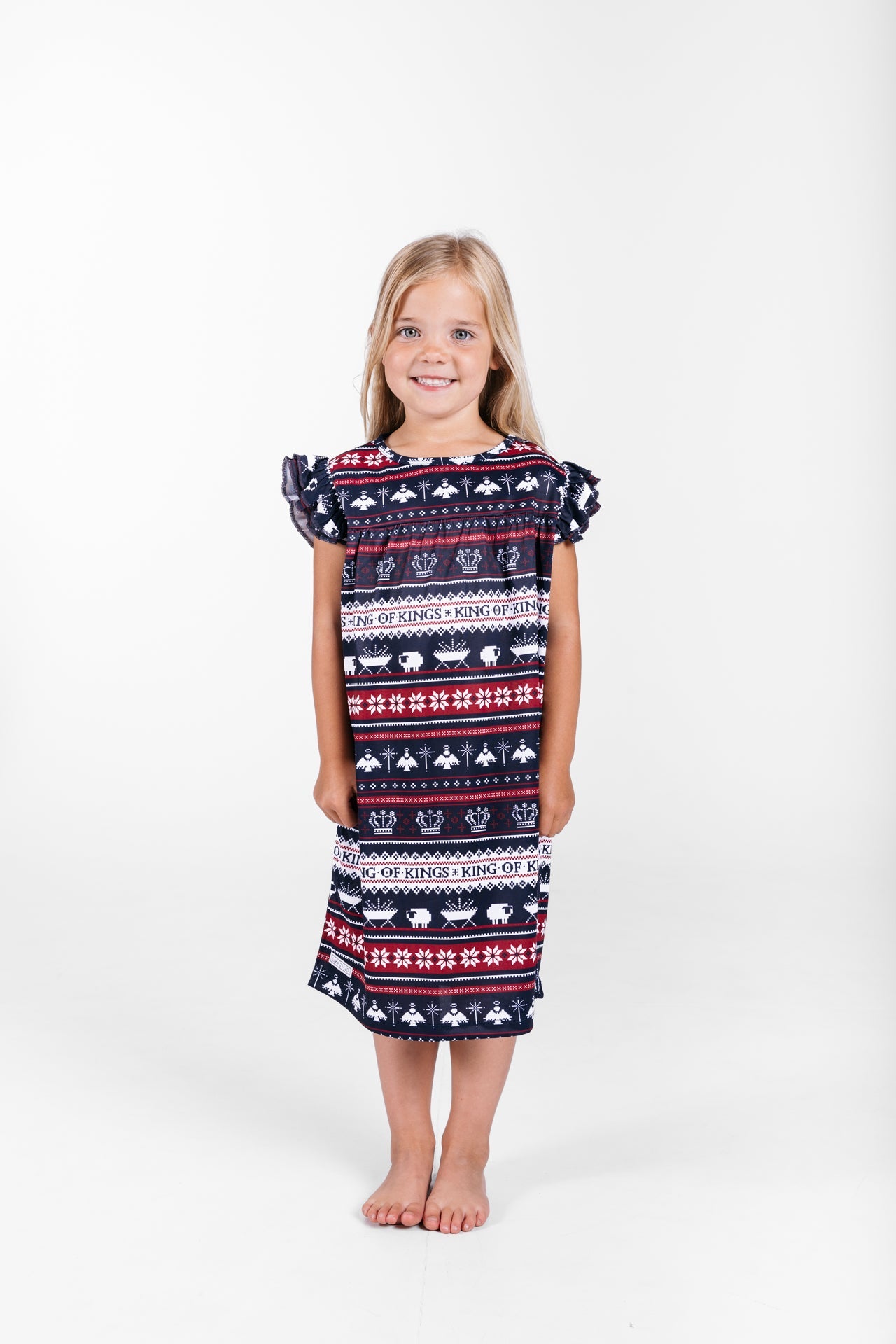 King Of Kings Midnight Blue Pj Girls Nightgown Polyester