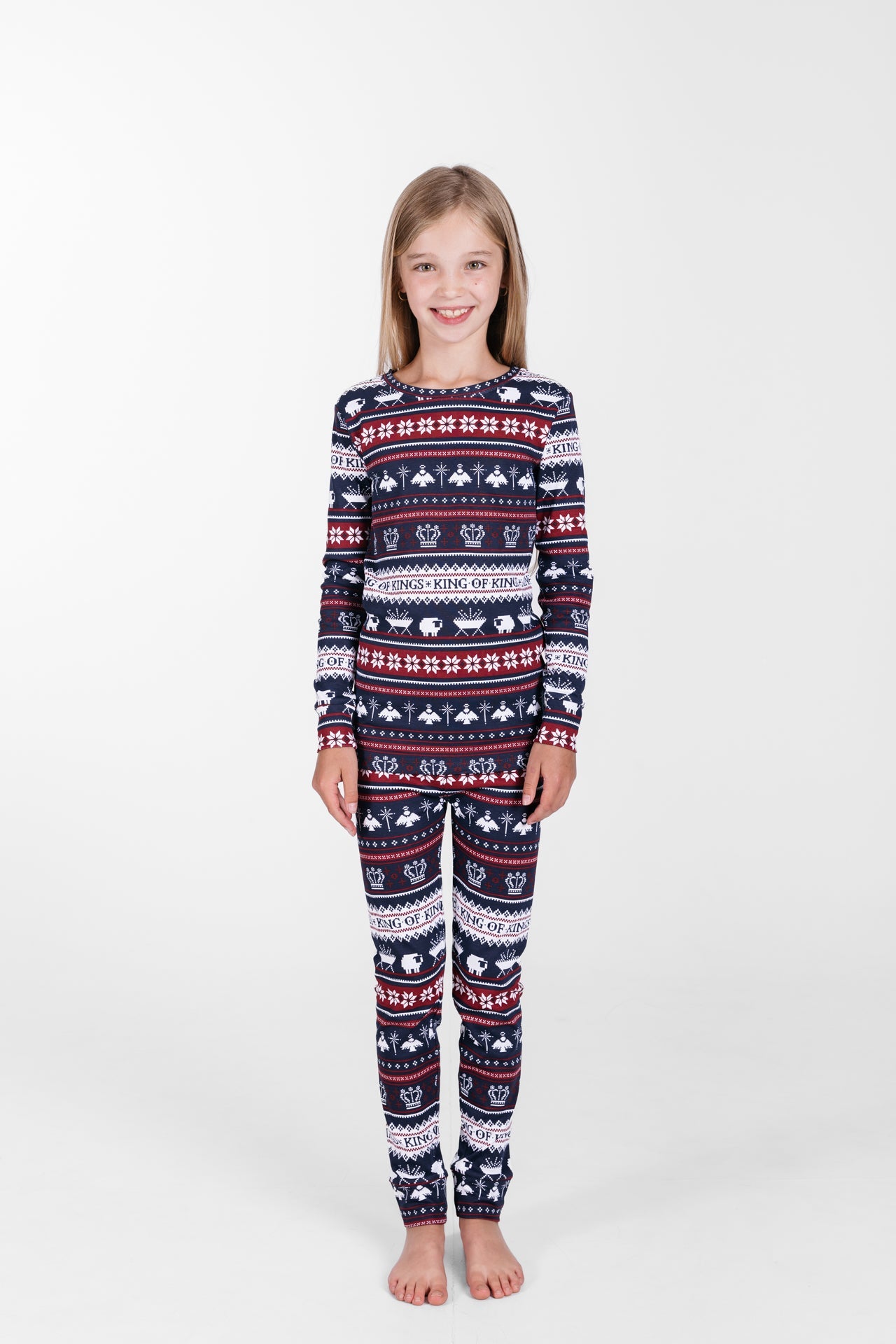 King Of Kings Midnight Blue Pj Long Sleeve Set Cotton