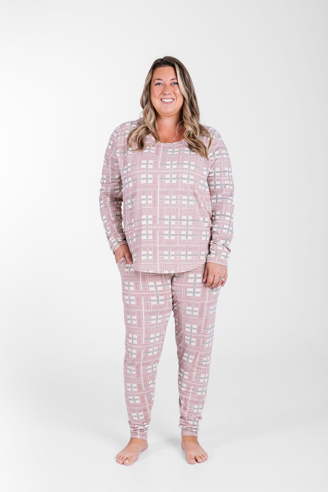 Prophecy Plaid Womens Jogger Pj Set Cotton