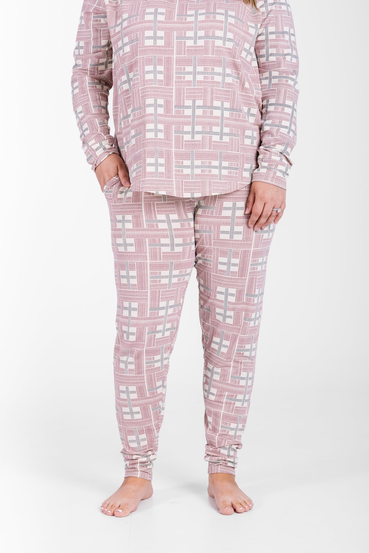 Prophecy Plaid Womens Jogger Pj Set Cotton