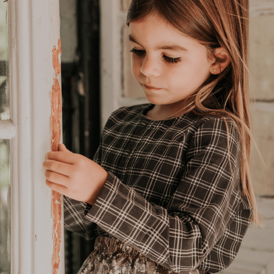 The Corduroy Tunic - Steel Check