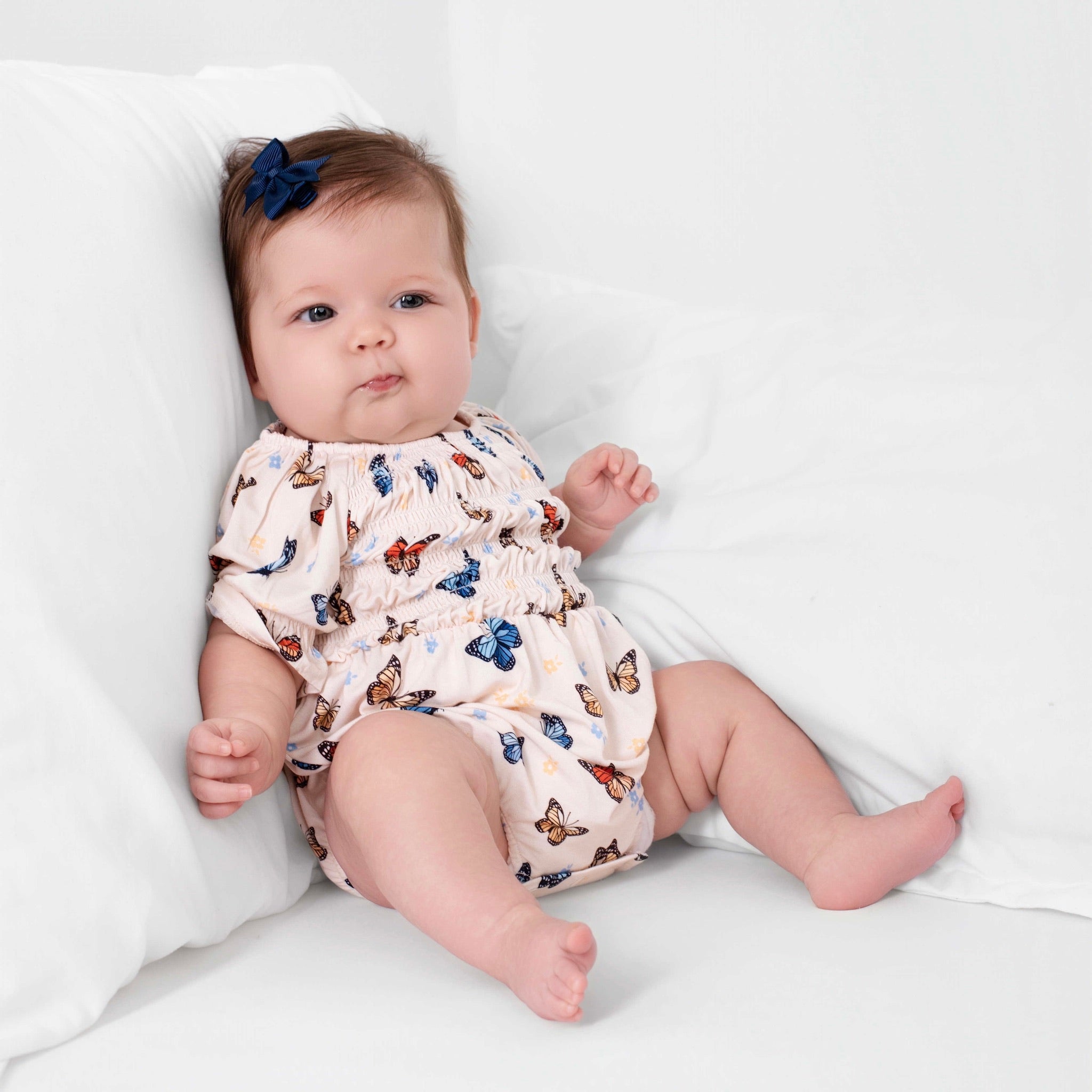 Butterfly Dreams Smocked Bubble Romper