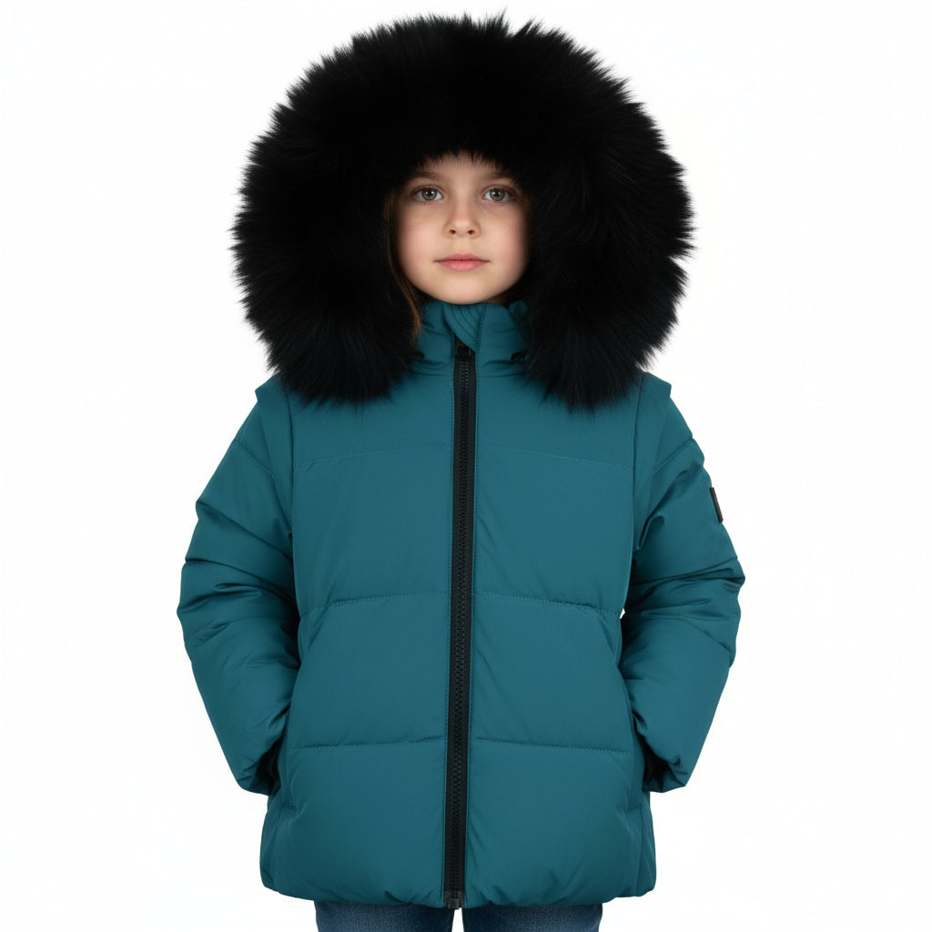 Pramie Little Boys Teal Jacket 18m–8y | Stylish Winter Coat For Kids