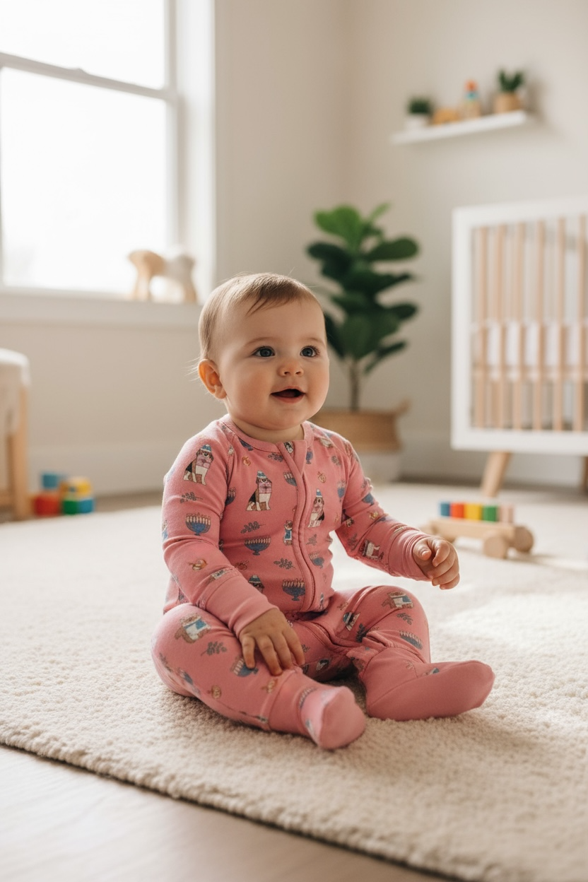 Preorder - Hanukkah Pets (convertible Zip Footies) - Pink