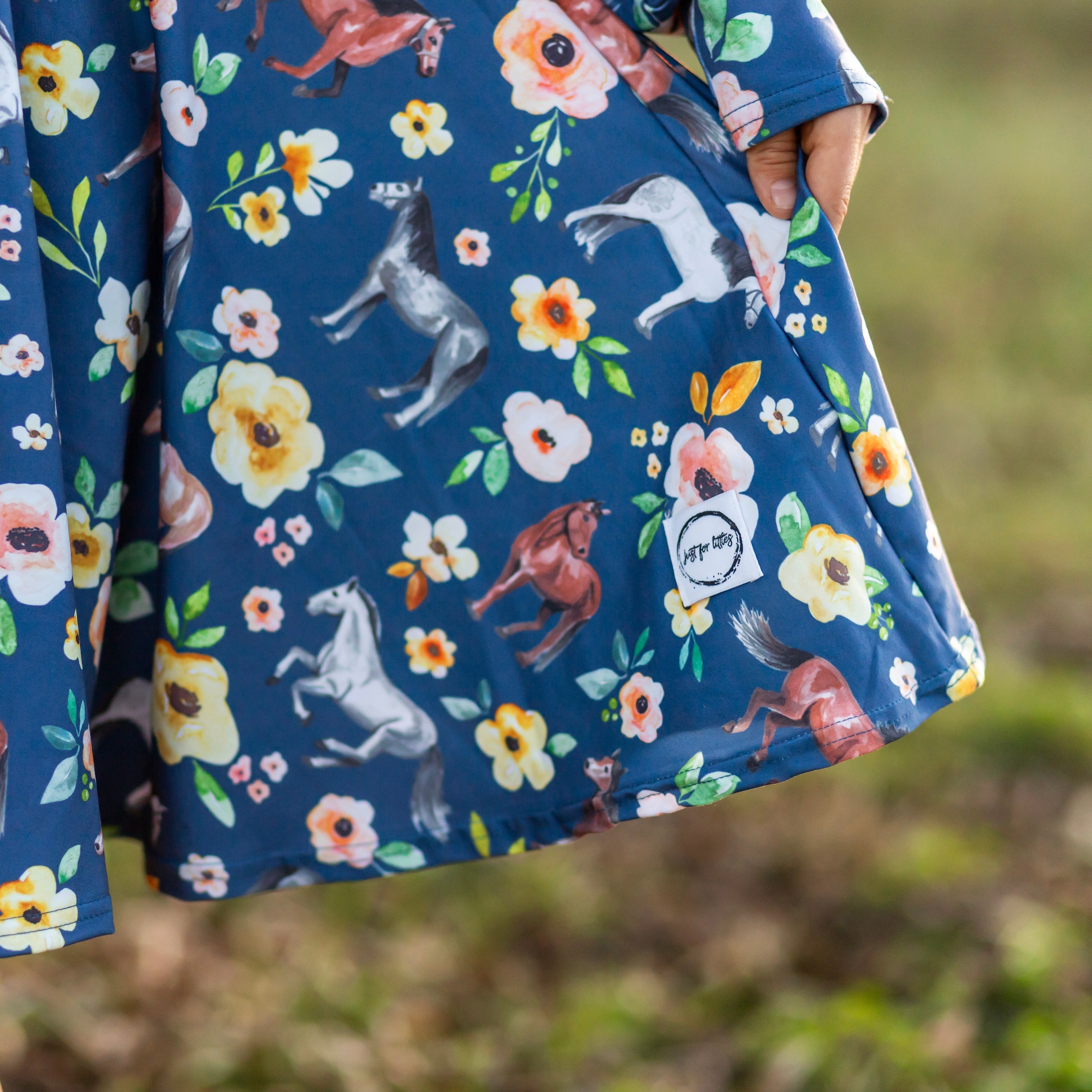 Horse Floral Twirl Dress