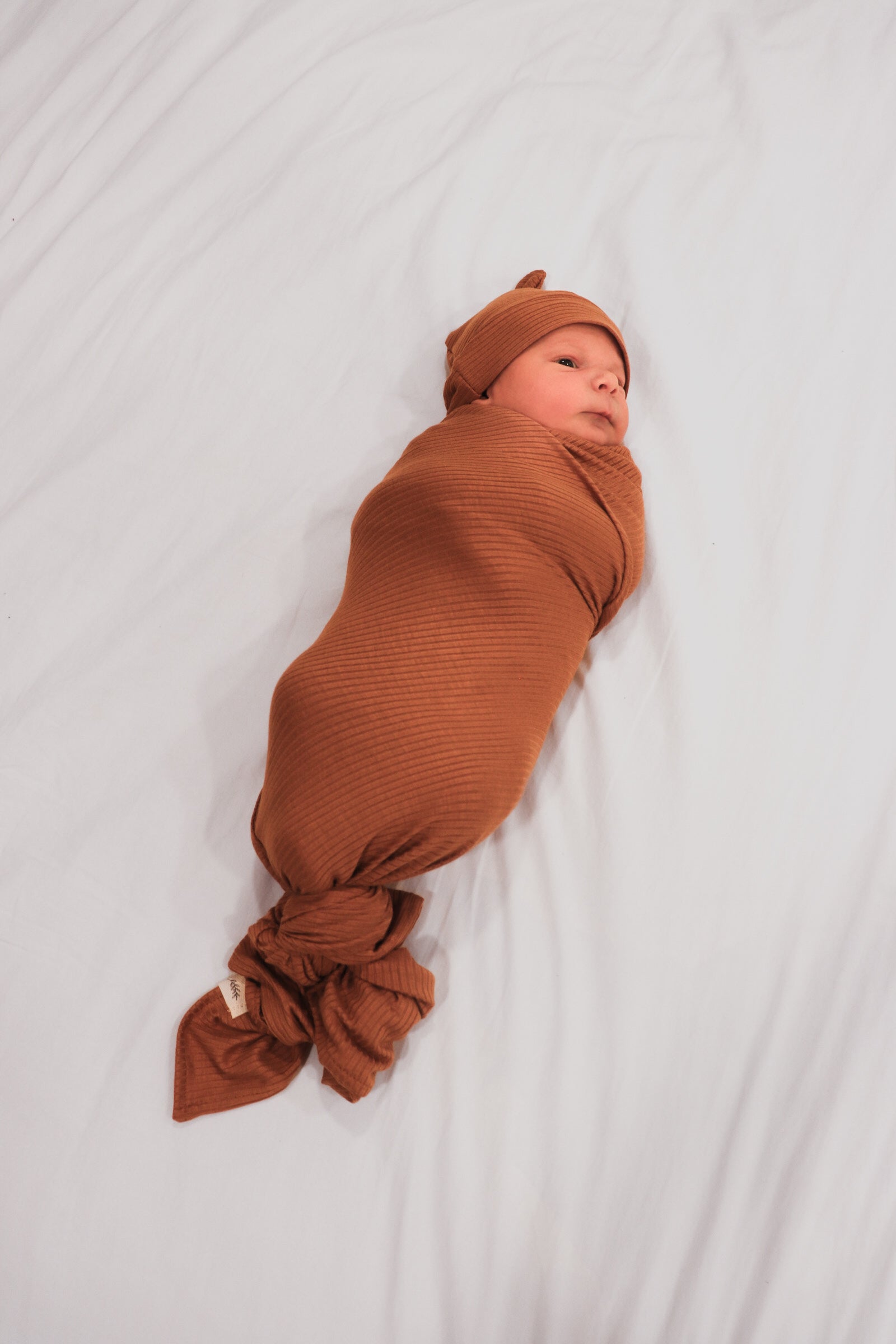 Cocoa Ribbed Stretch Swaddle
