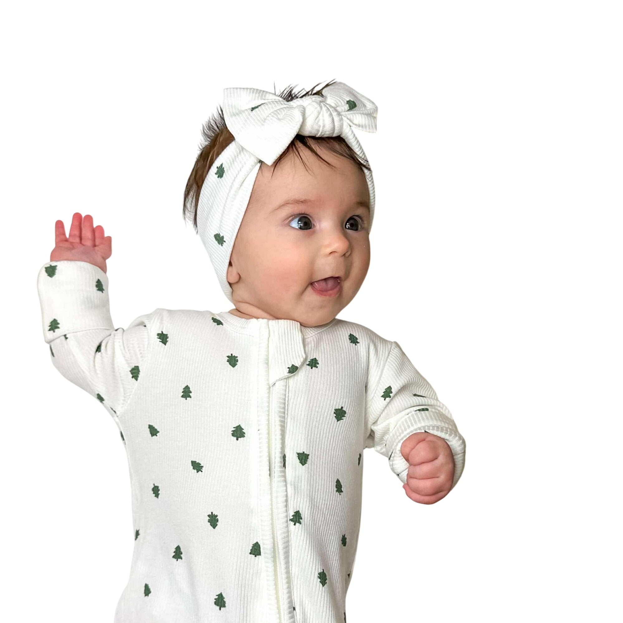 Tiny Trees Ribbed Bamboo Headband