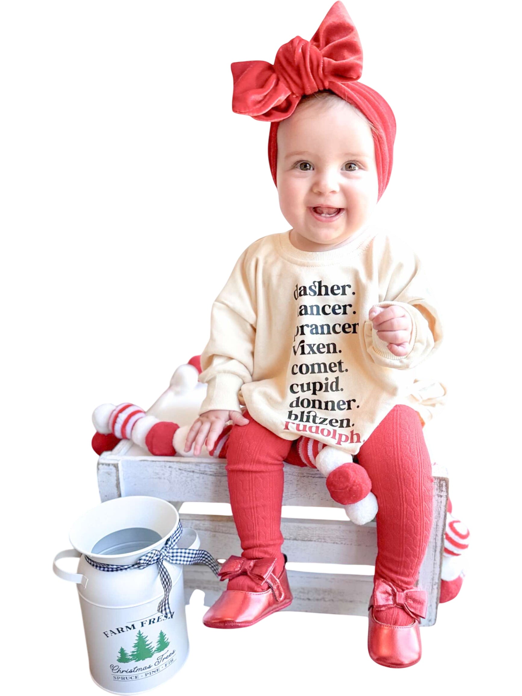 Reindeer Names Sweatshirt Romper