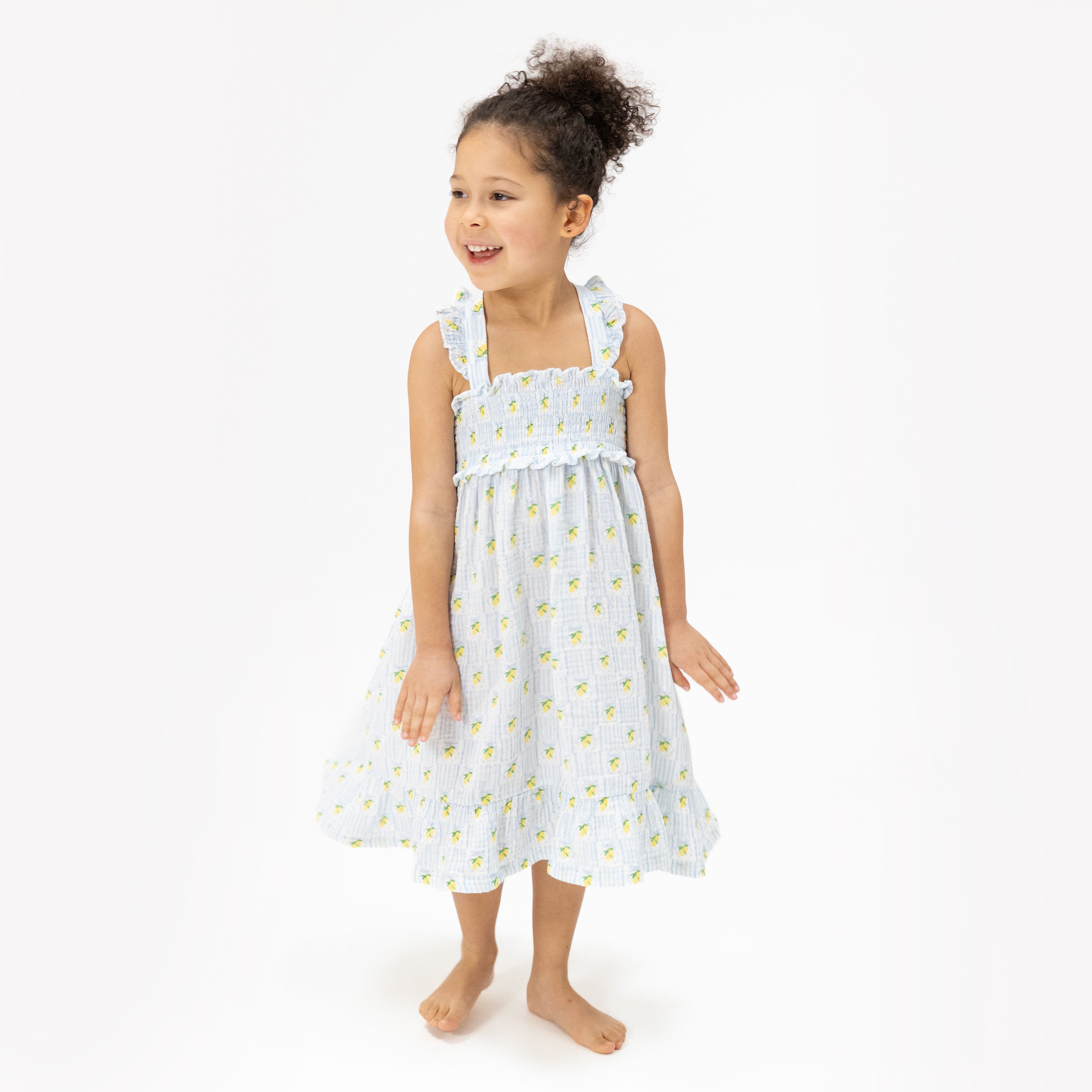 Lovely Lemons - Smocked Ruffle Sundress With Bloomer