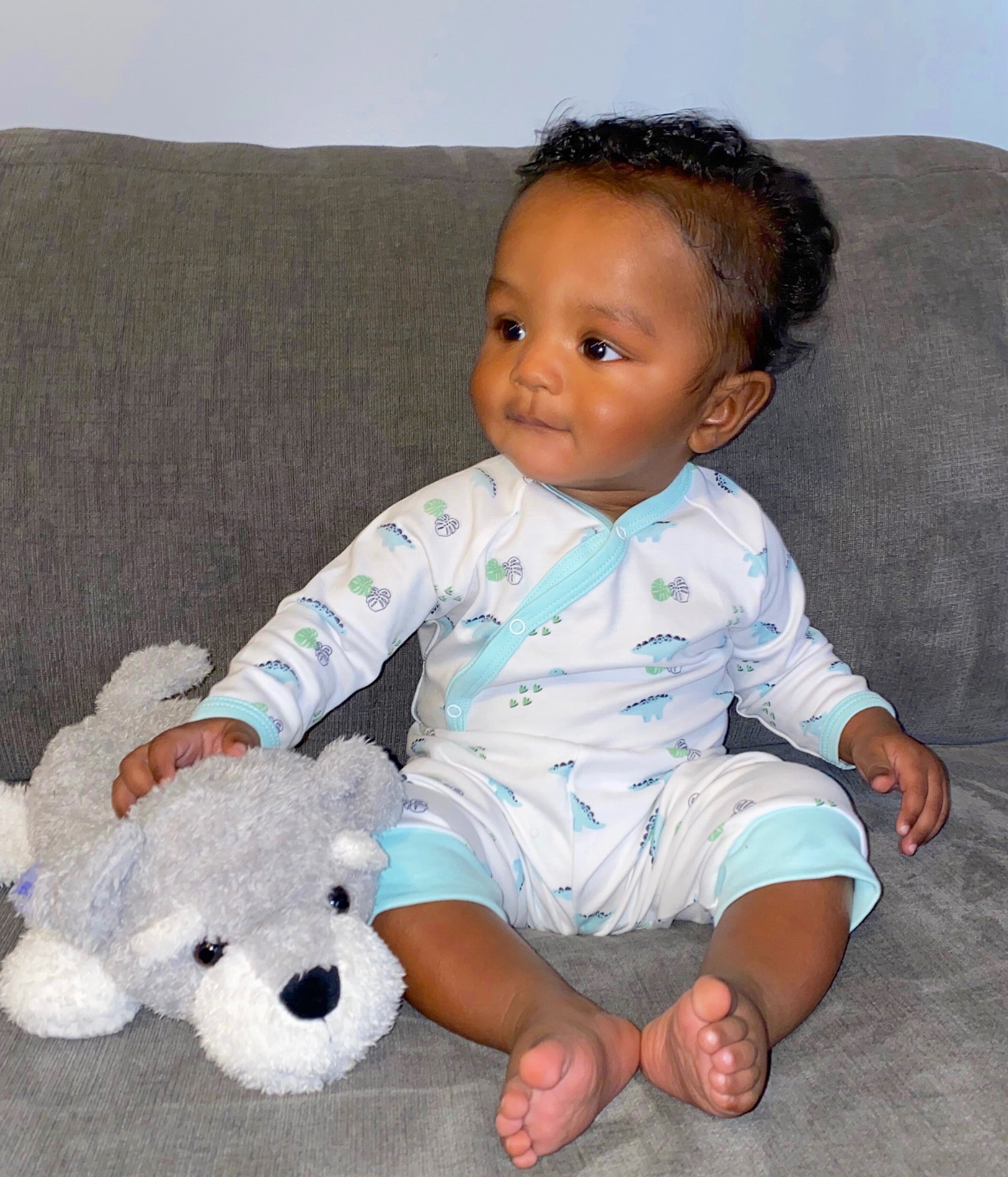 Long Sleeve Dino Print Onesie