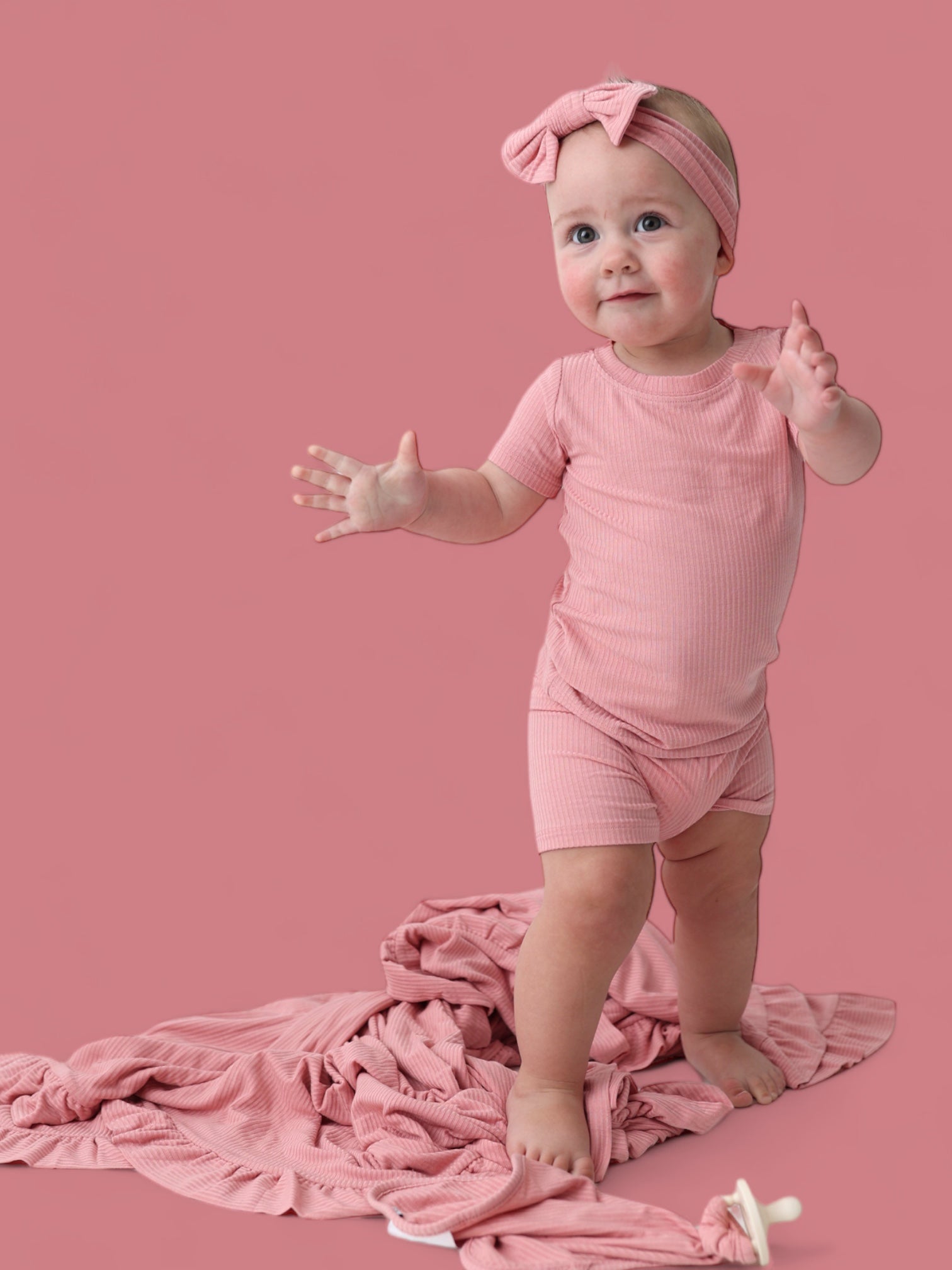 Mauve Rib Dream Short Set