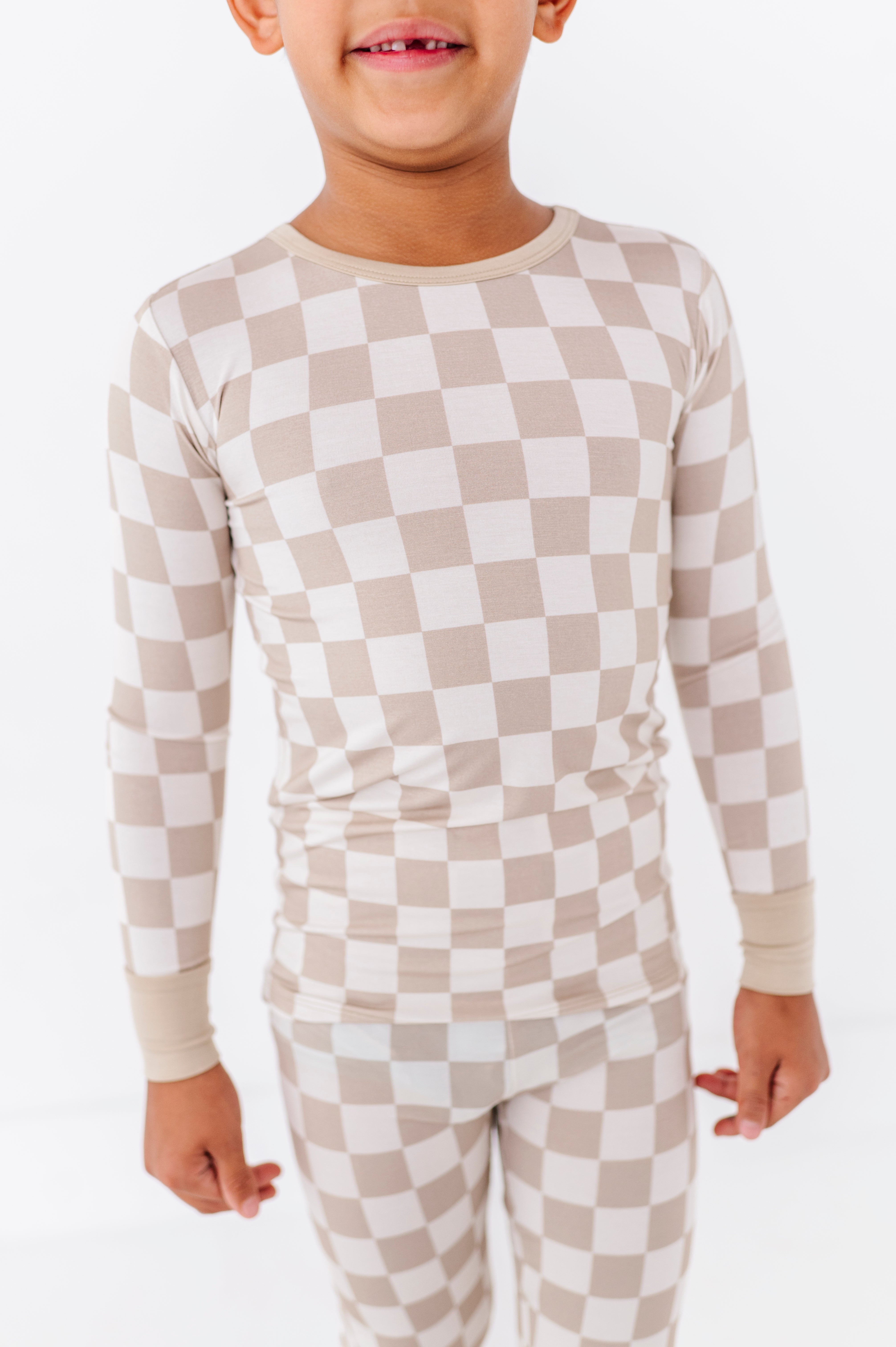 Oat Check 2-piece Pajamas