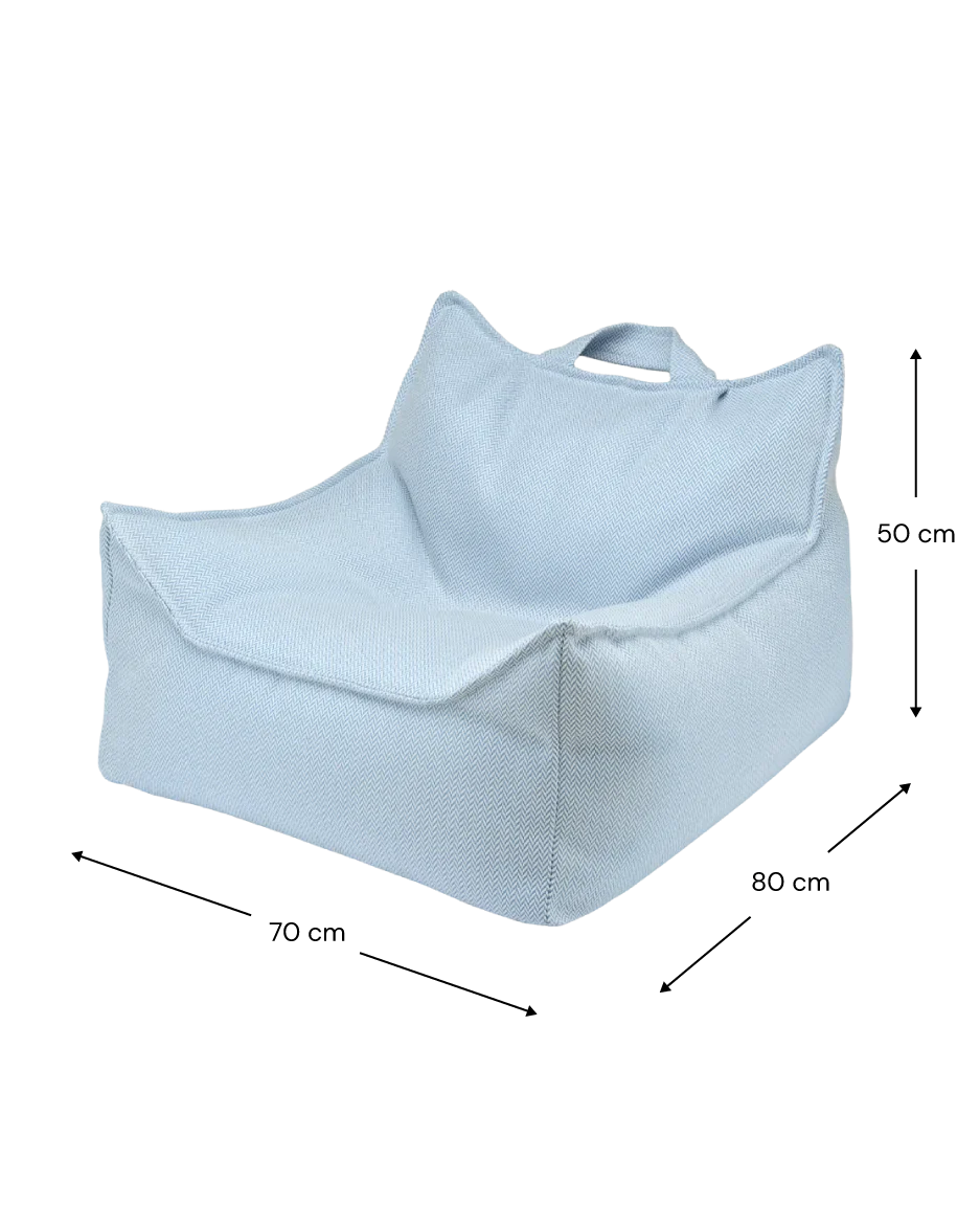 Azure Outdoor Beanbag Chair And Ottoman Set