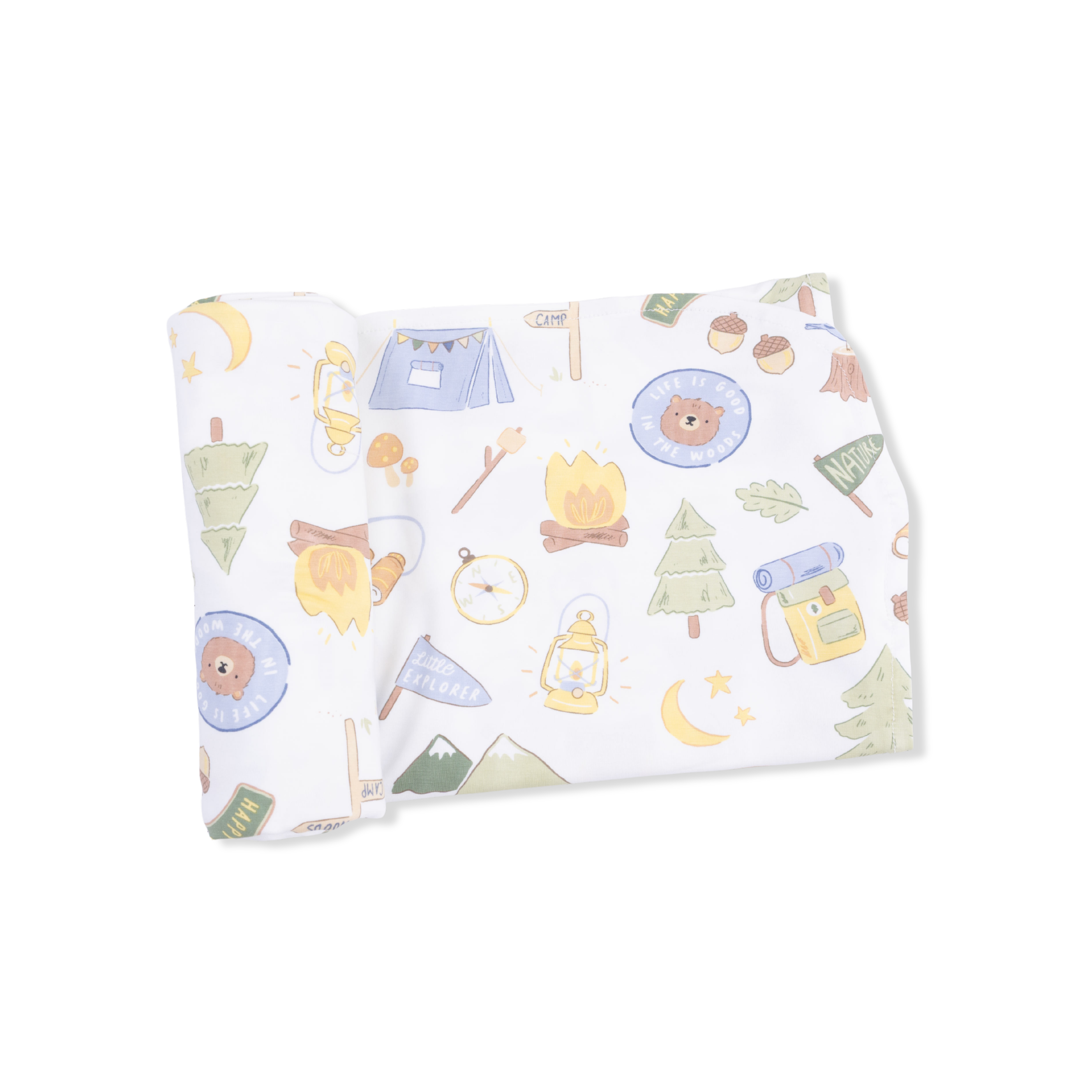 Camping Blue - Swaddle Blanket