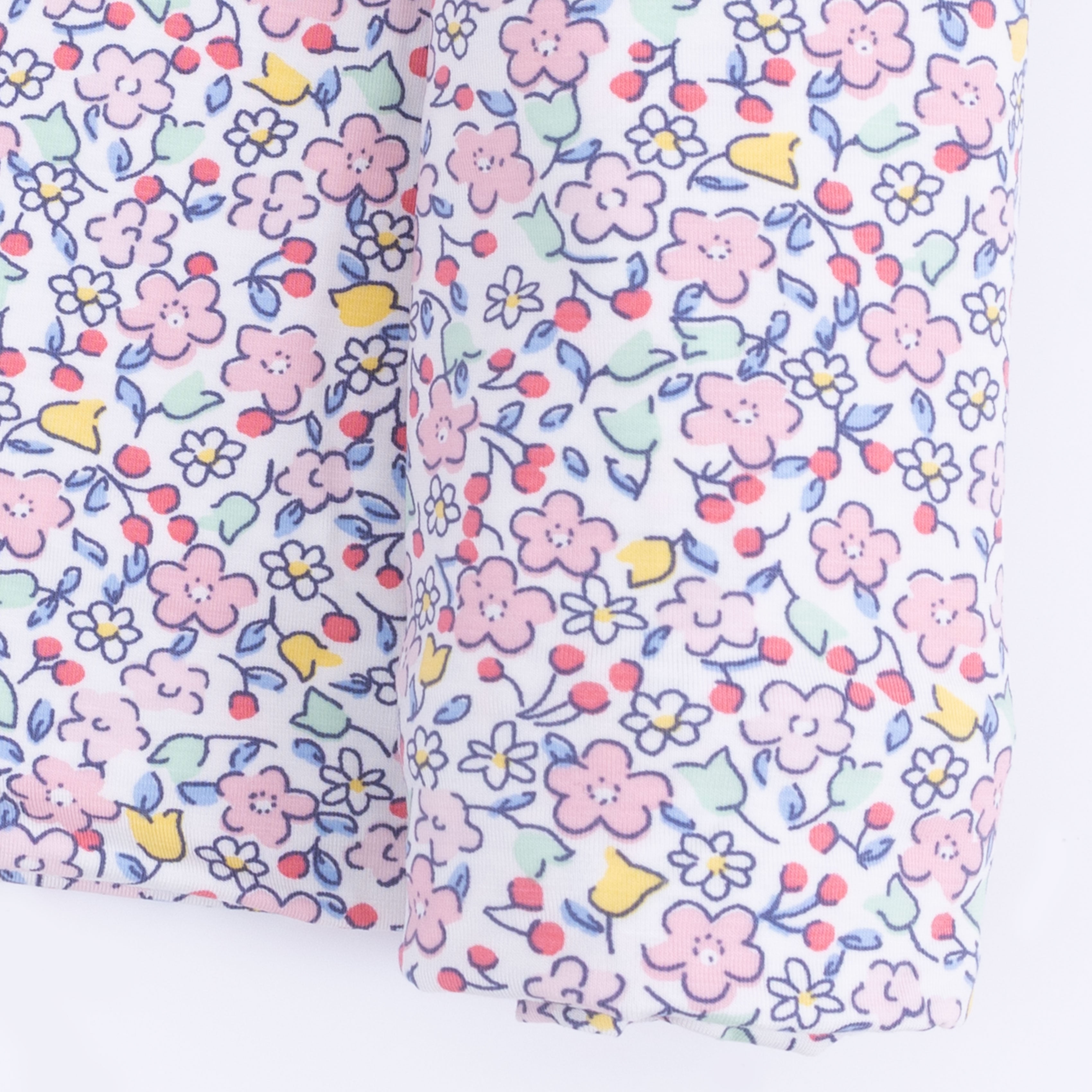 Elizabeth's Garden -2 Way Ruffle Back Zipper Footie & Swaddle Blanket Set