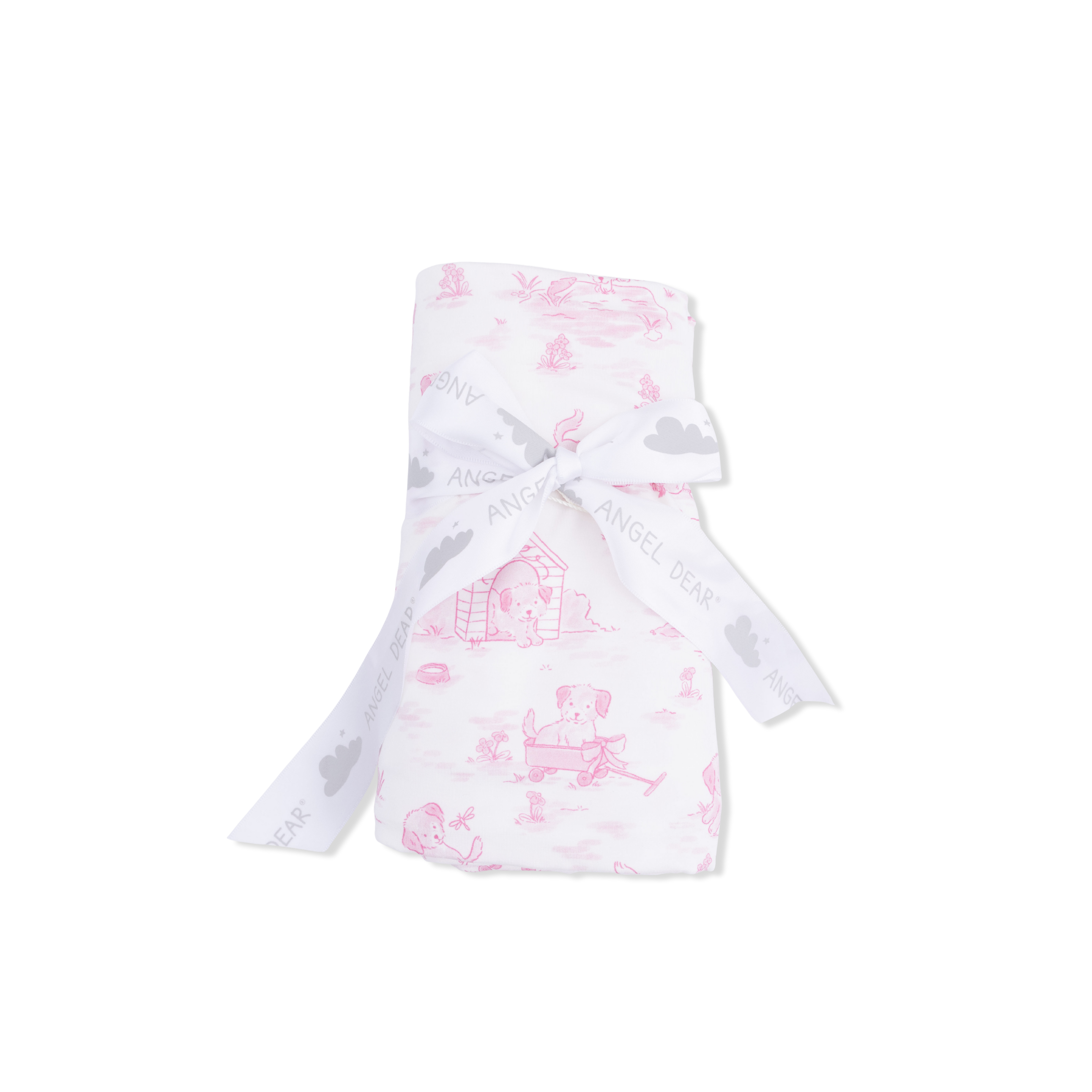 Puppy Toile Pink - Swaddle Blanket