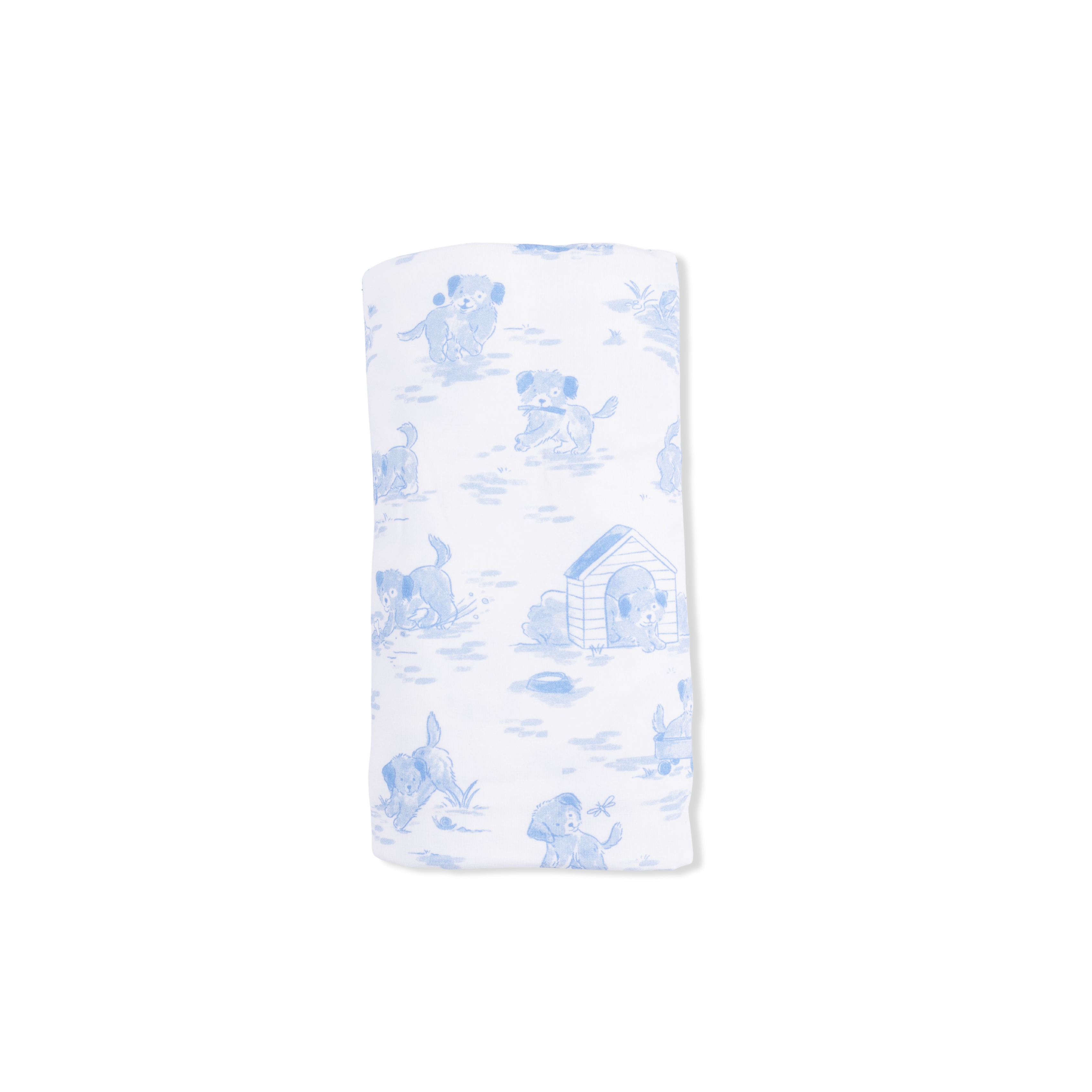 Puppy Toile Blue - Swaddle Blanket