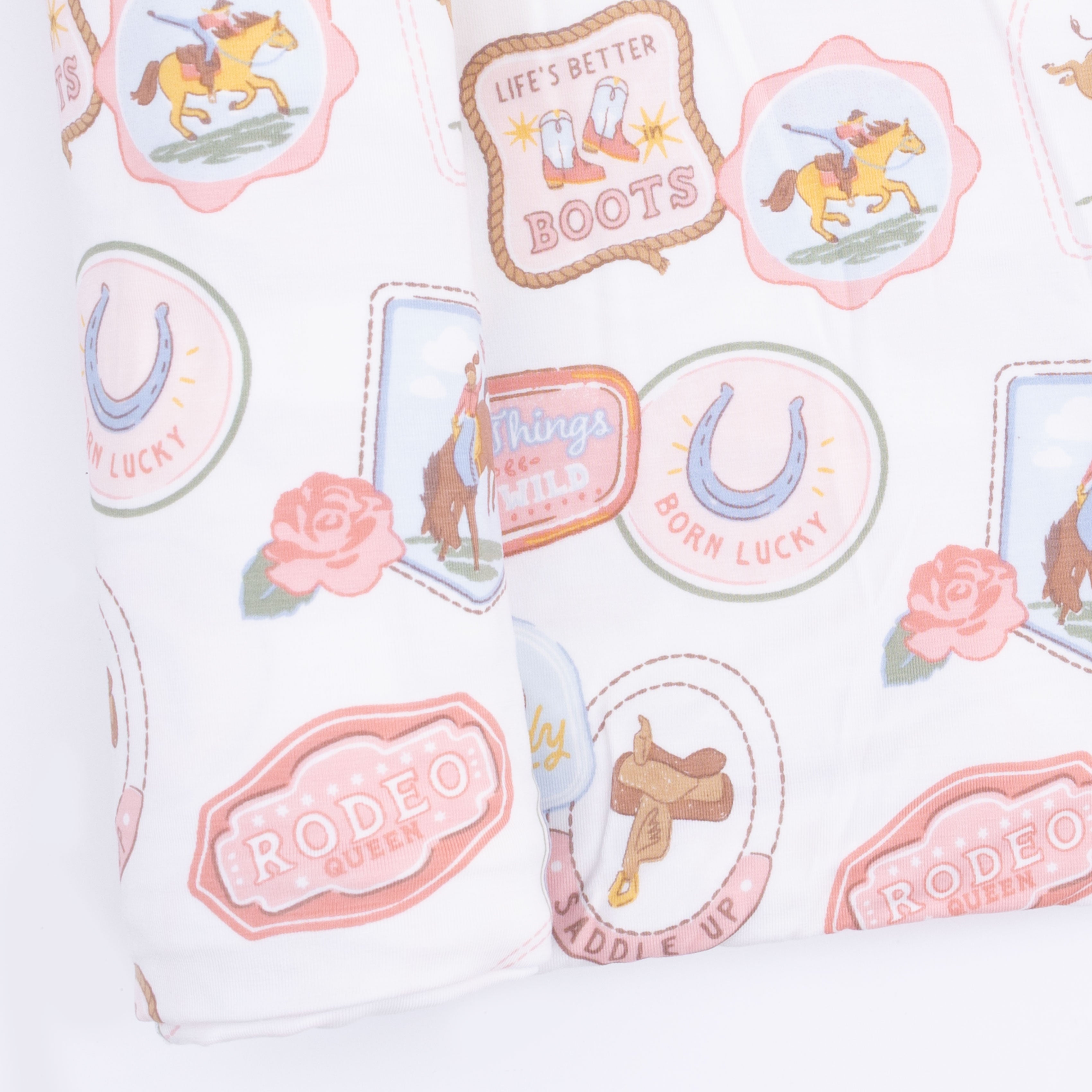 Rodeo Patches Pink - Swaddle Blanket