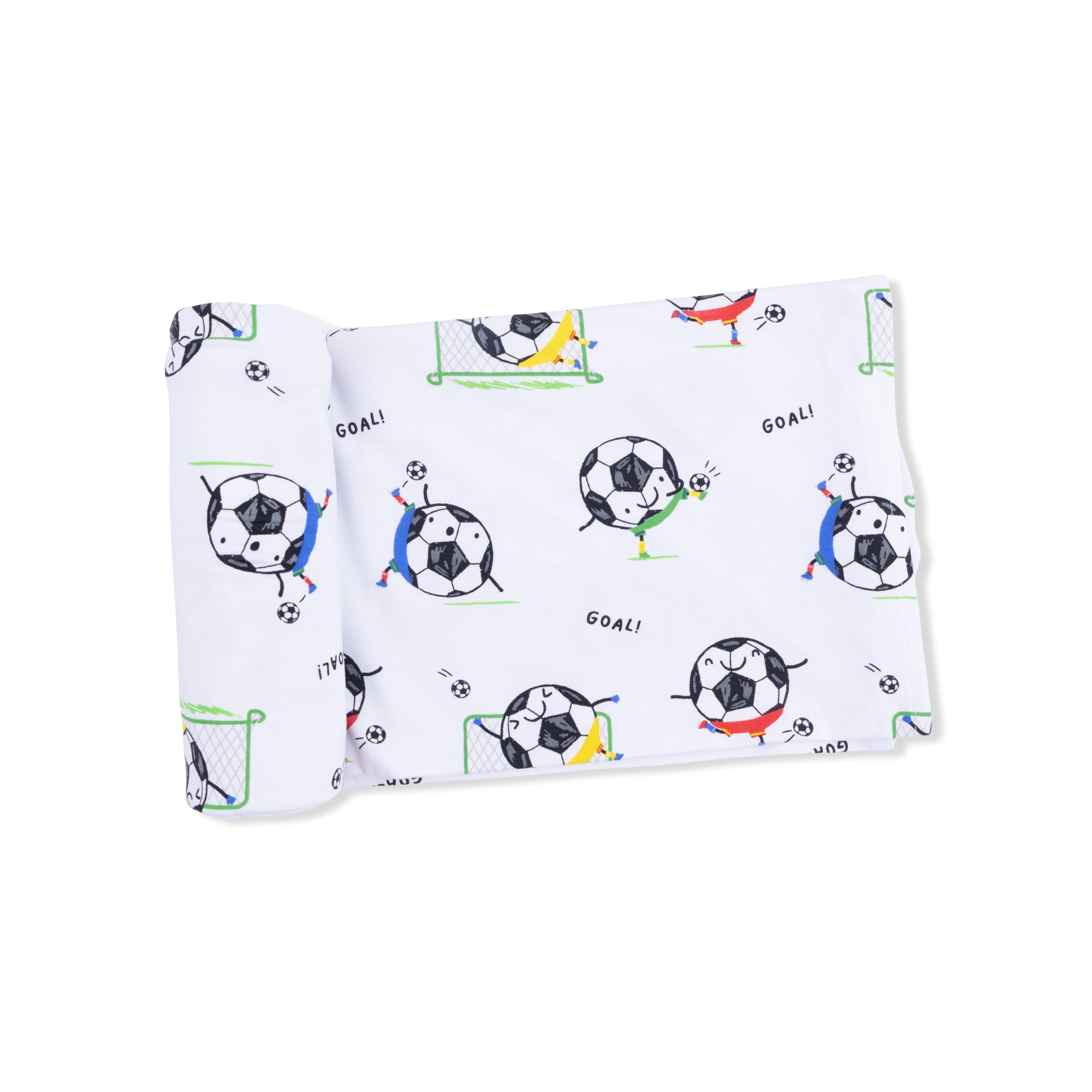 Soccer Balls Playing Soccer Blue - Swaddle Blanket