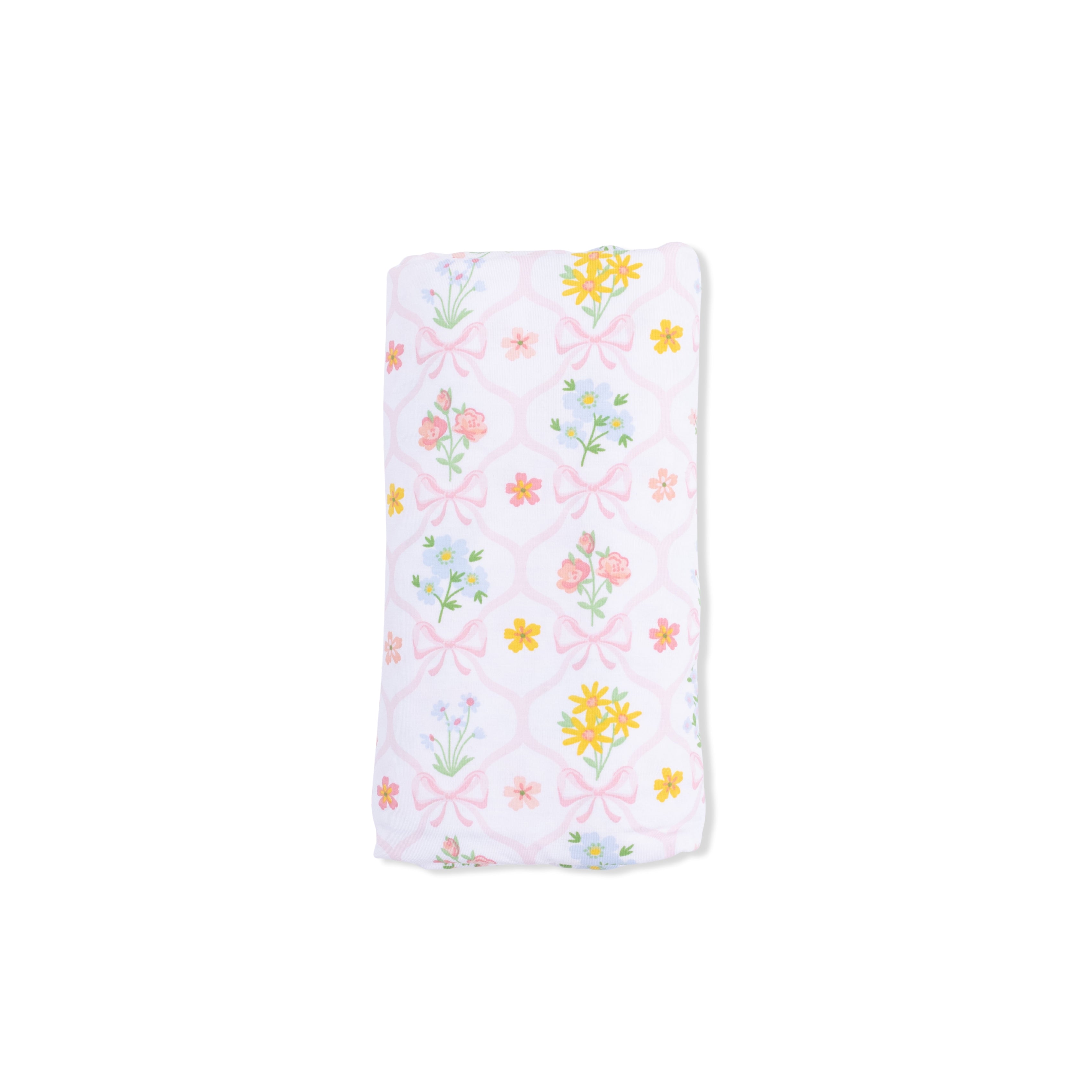 Spring Blooms Bow Trellis - Swaddle Blanket