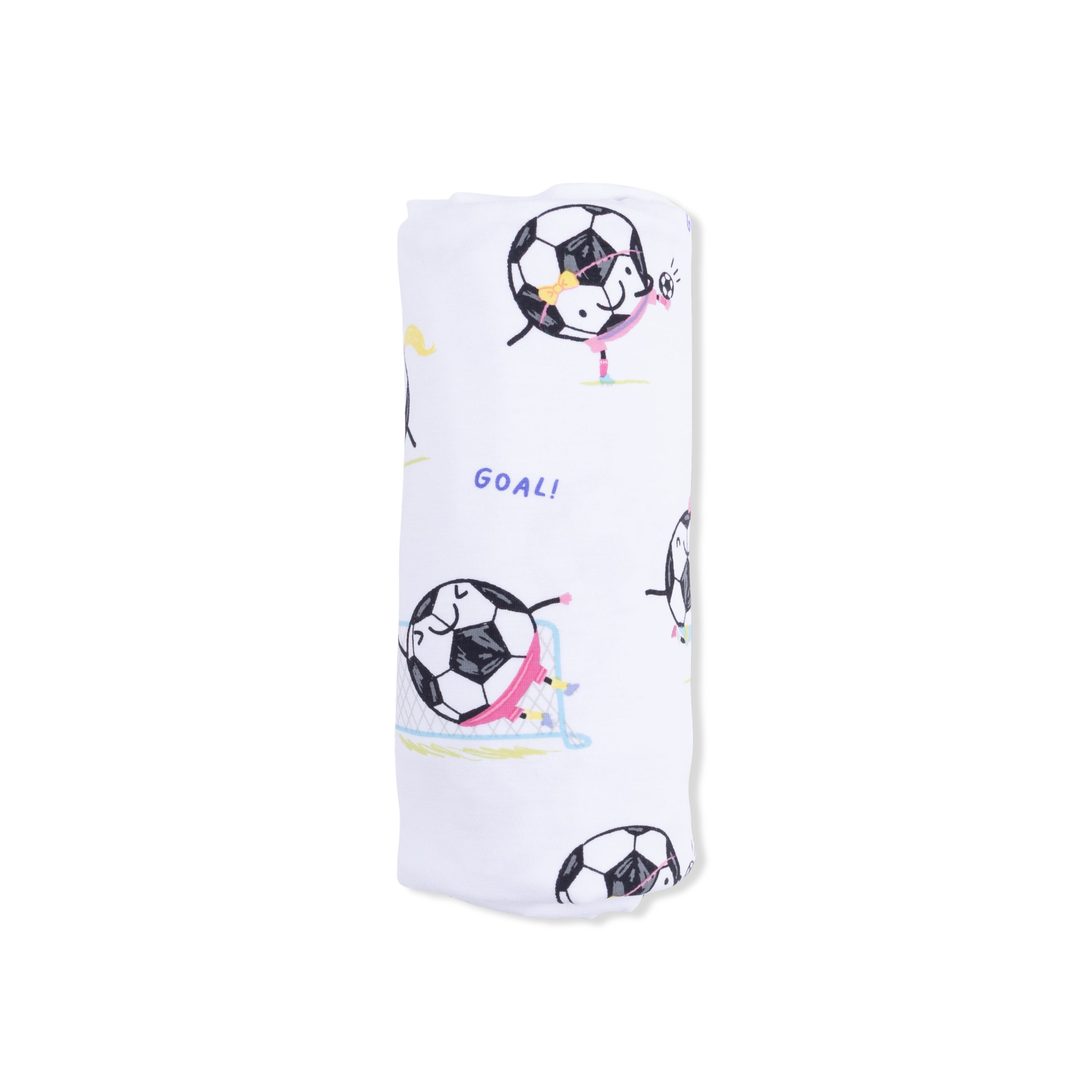 Soccer Balls Playing Soccer Pink - Swaddle Blanket