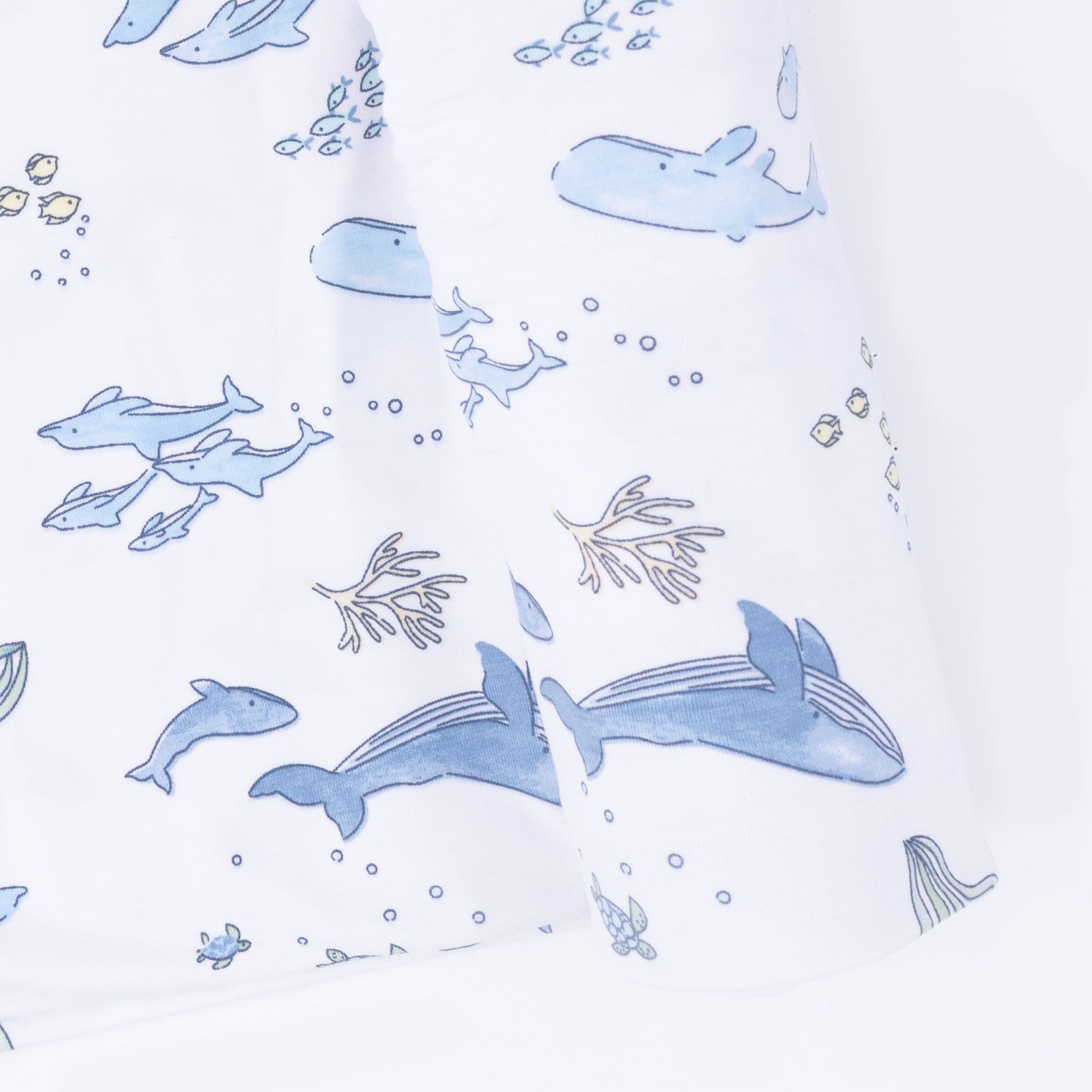 Watercolor Blue Whales - Swaddle Blanket