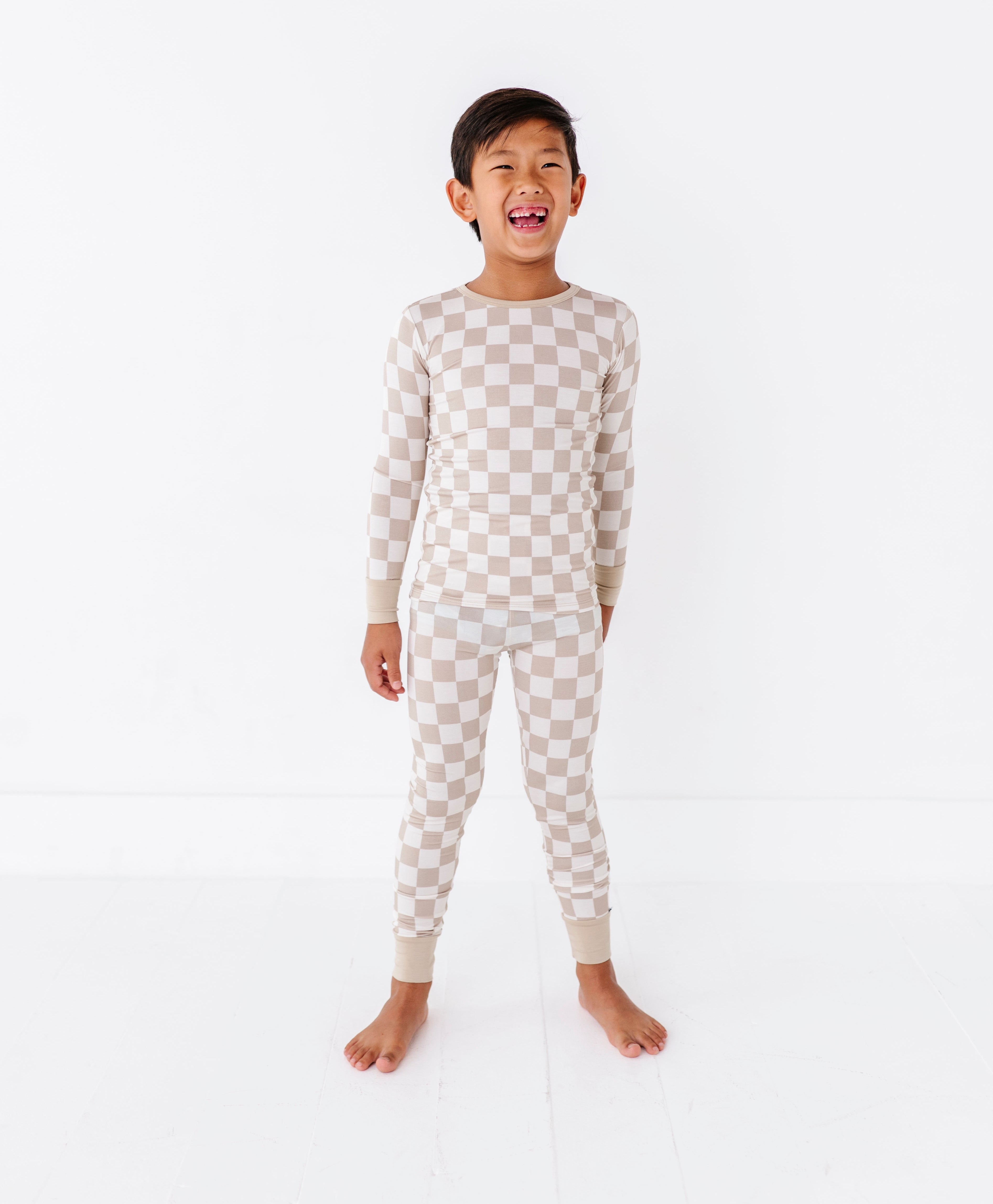 Oat Check 2-piece Pajamas